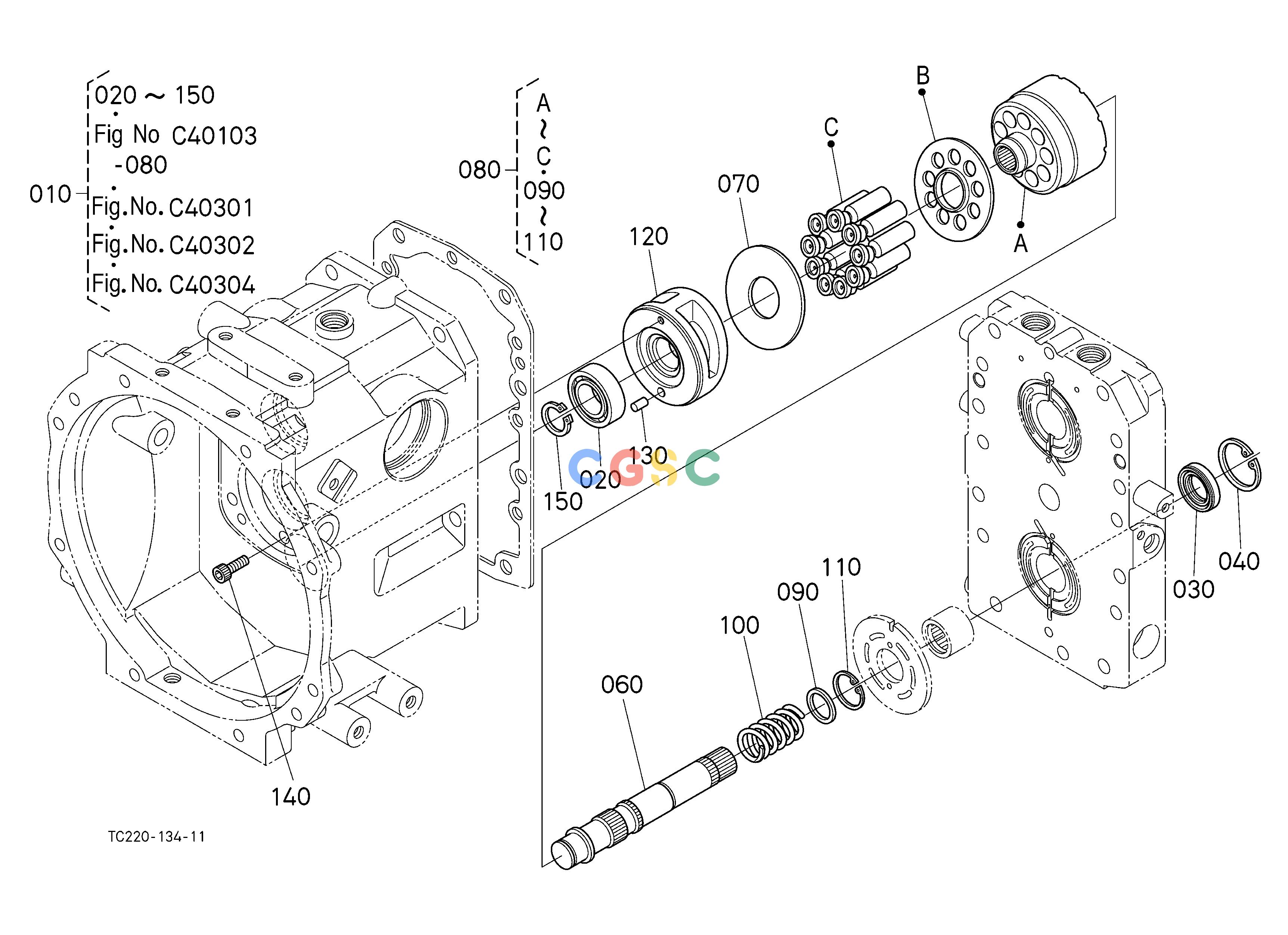 久保田零件查询C40303 HST(MOTOR SHAFT) [COMPONENT PARTS] [HST TYPE] CLUTCH/TRANSMISSIONEPC Kubota online
