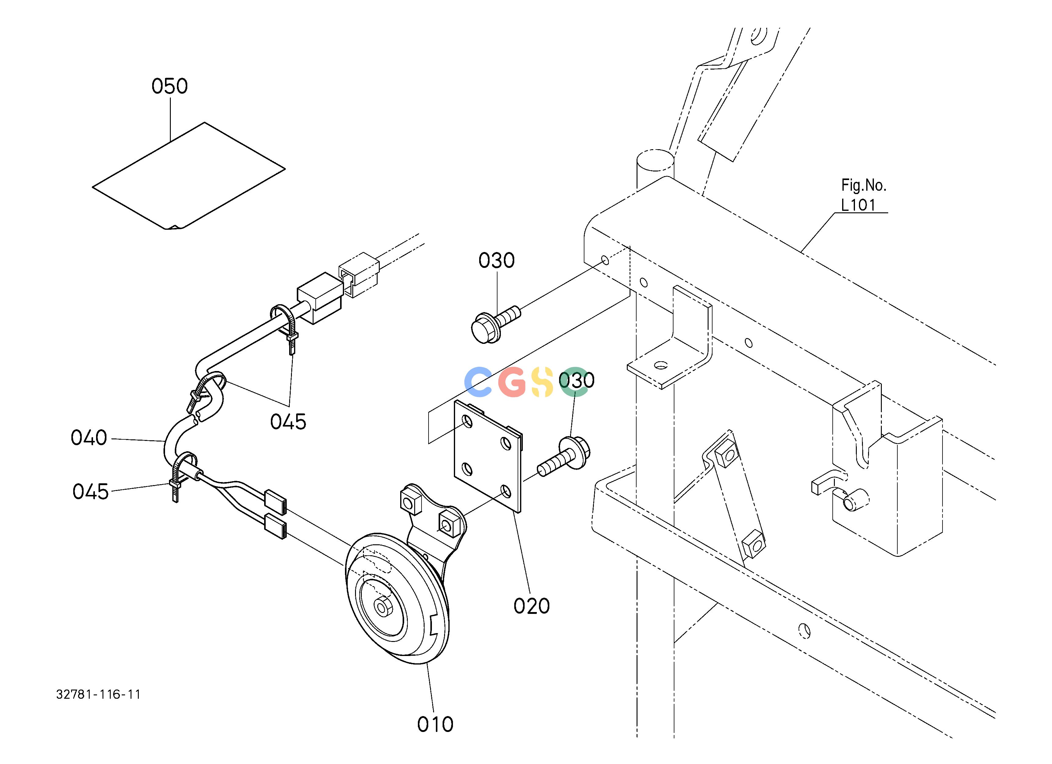 久保田零件查询T10600 HORN KIT (W/G.No.L8043) [OPTION] OPTIONEPC Kubota online