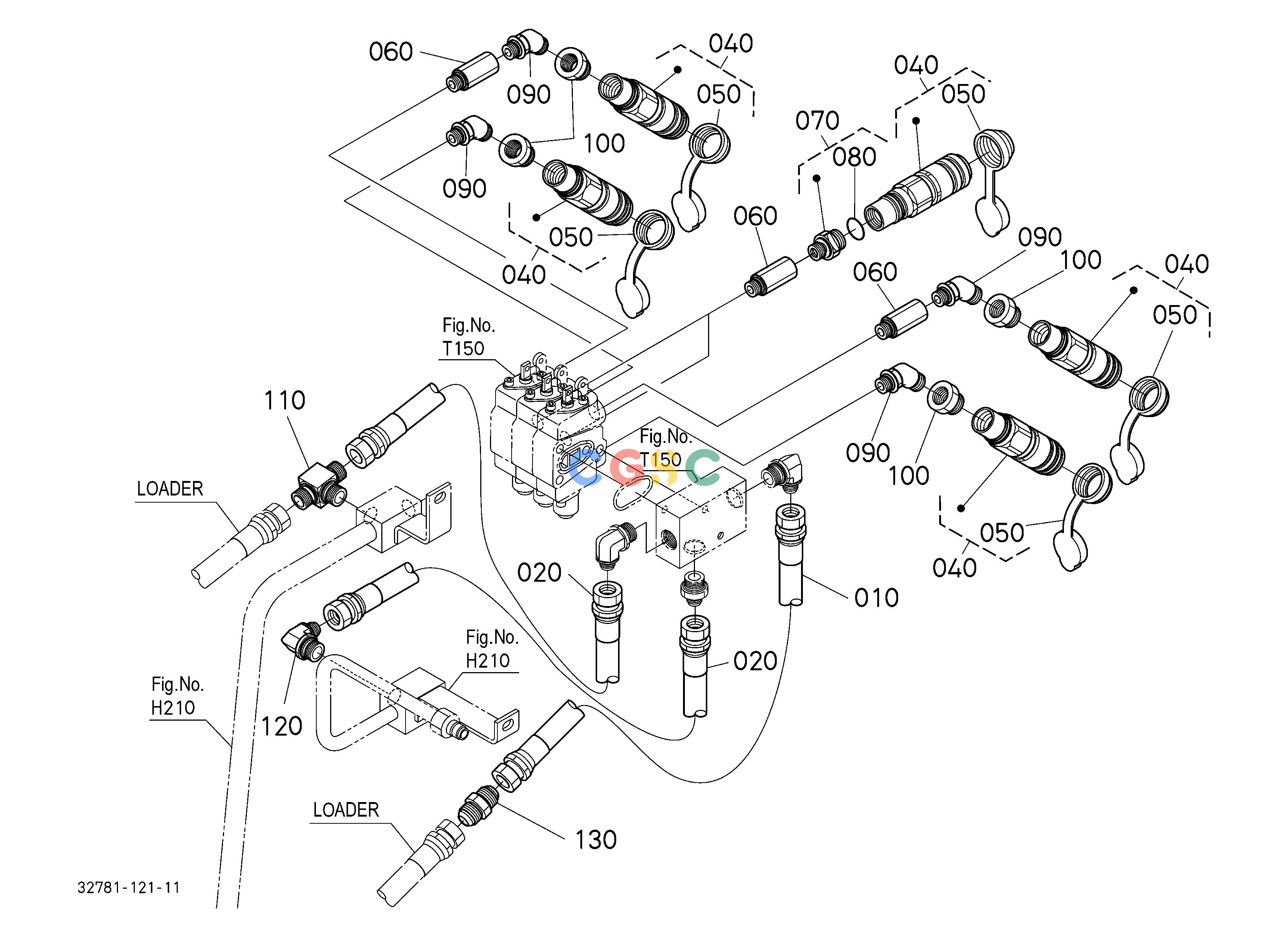 久保田零件查询T15500 AUXILIARY CONTROL VALVE COUPLER (3RD) (W/G.No.L9553) [OPTION] OPTIONEPC Kubota online