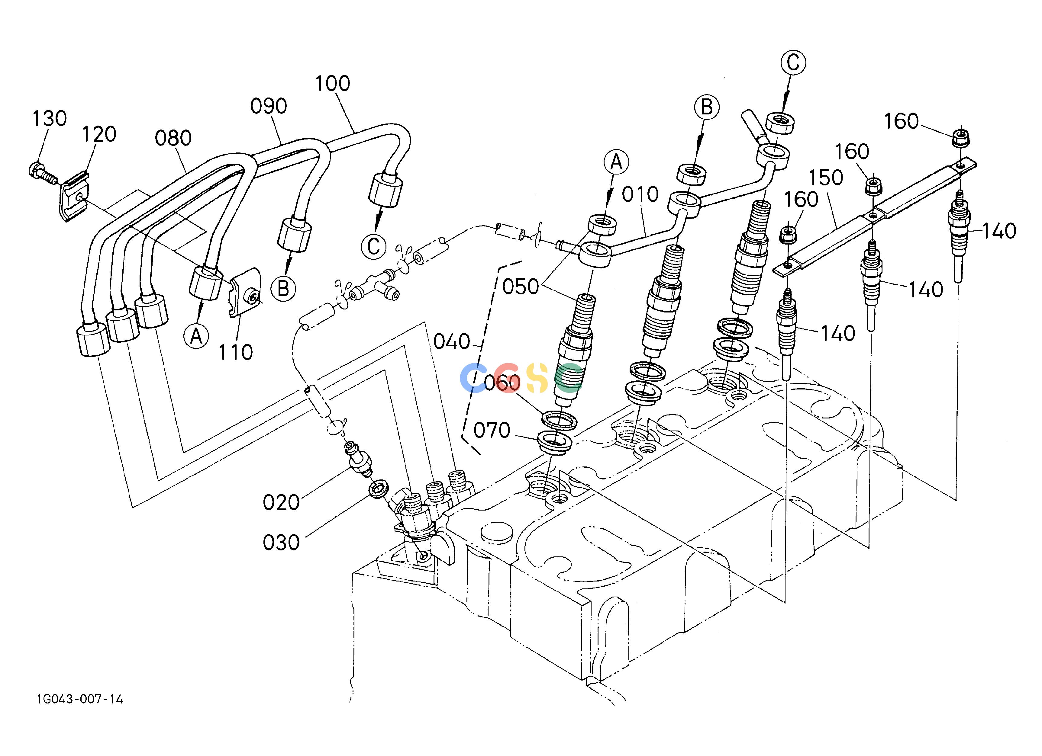 久保田零件查询120601 NOZZLE HOLDER AND GLOW PLUG ## S.No.<=4Z0548 ENGINEEPC Kubota online