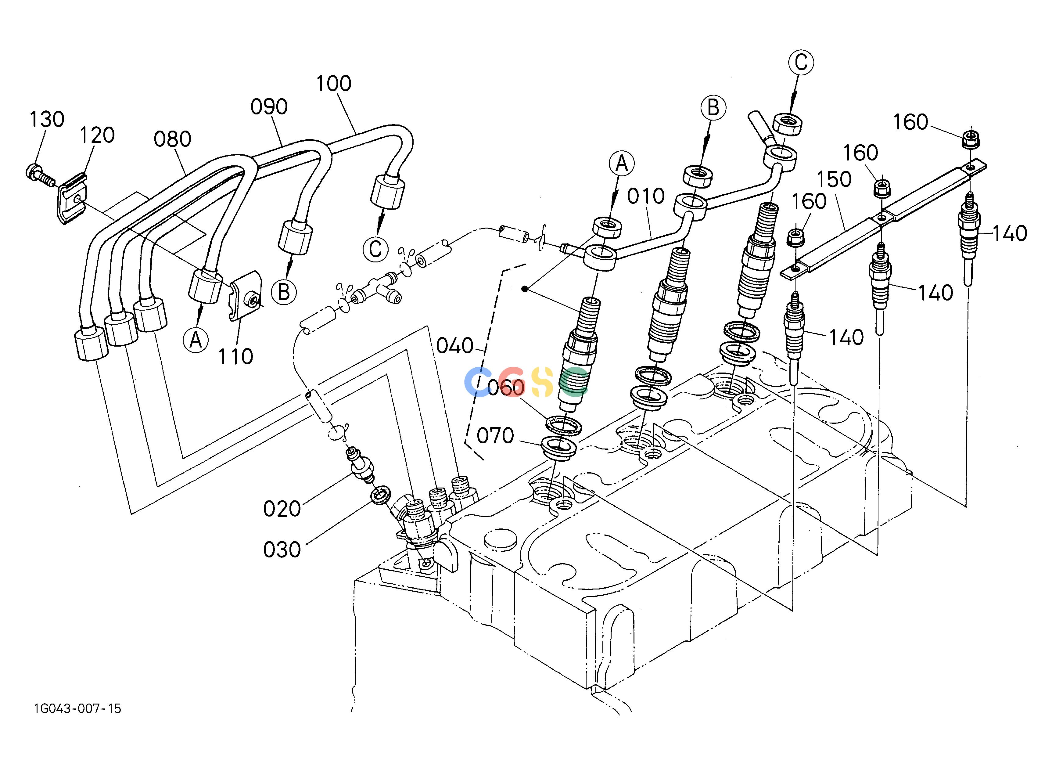 久保田零件查询120602 NOZZLE HOLDER AND GLOW PLUG ## S.No.>=5A0001 ENGINEEPC Kubota online