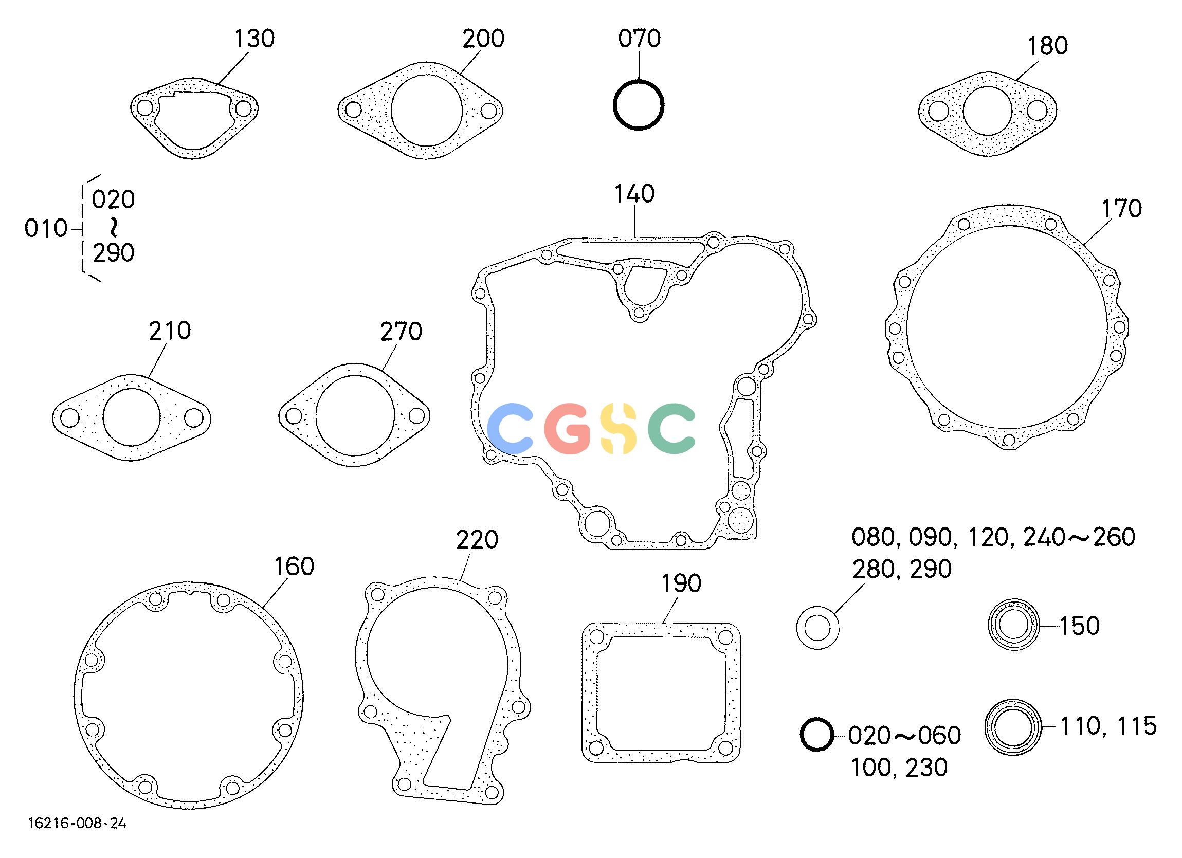 久保田零件查询190101 LOWER GASKET KIT ## S.No.<=4Z0548 ENGINEEPC Kubota online