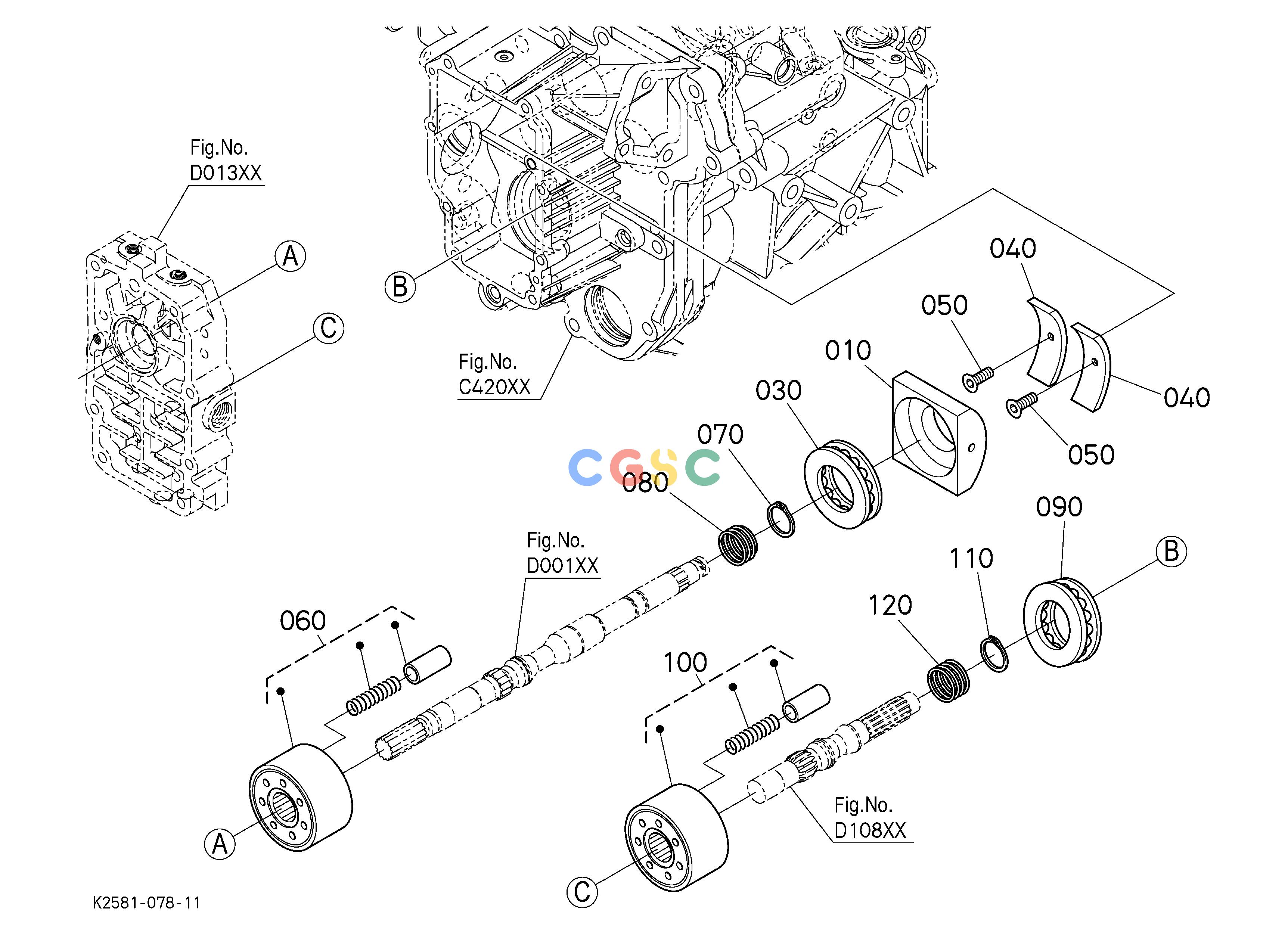 久保田零件查询D01100 HST 1 (CYLINDER BLOCK) TRANSMISSIONEPC Kubota online