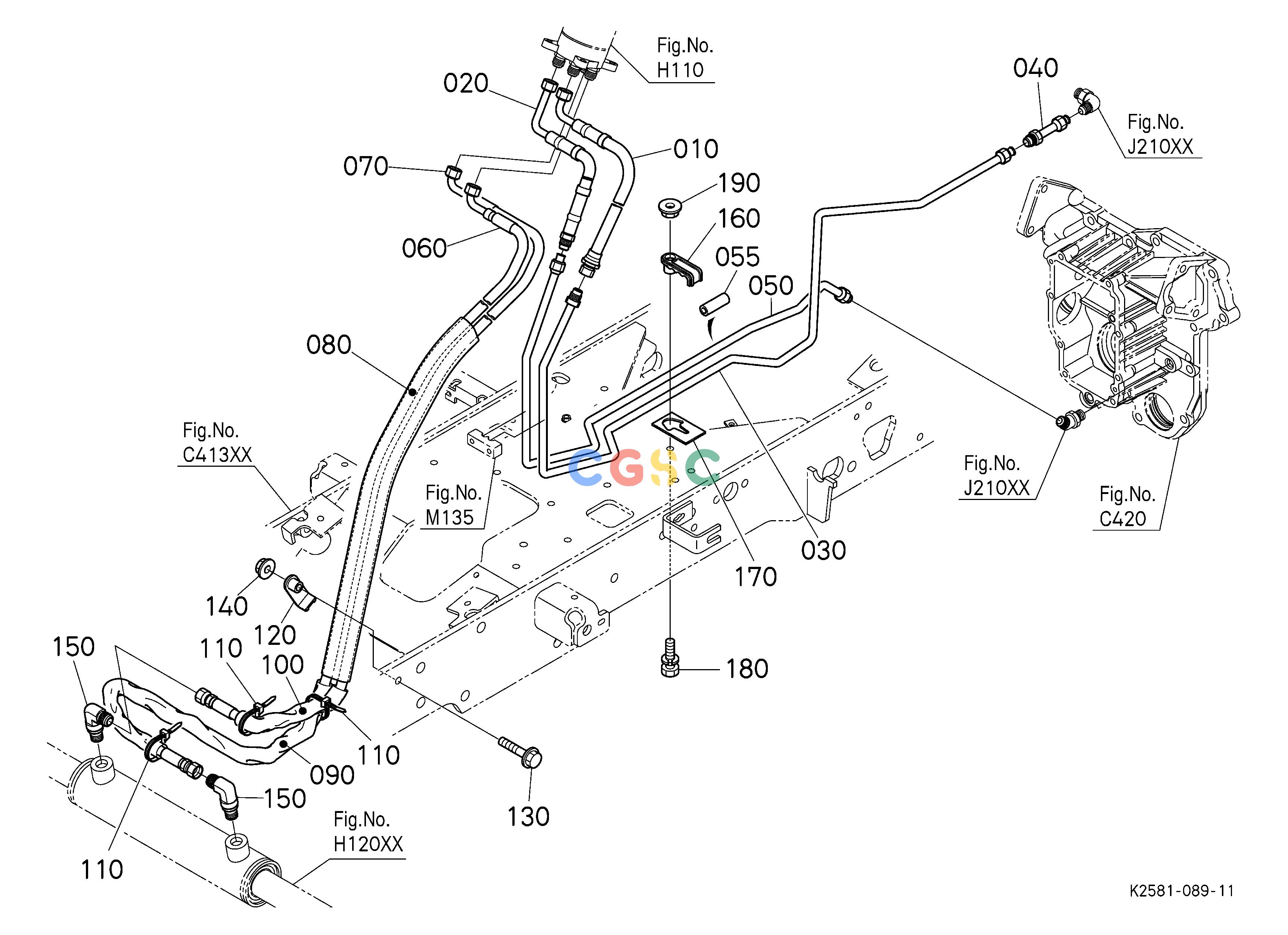 久保田零件查询J21501 HYDRAULIC OIL LINE(STEERING) PUMP/MOTOR SYSTEMEPC Kubota online