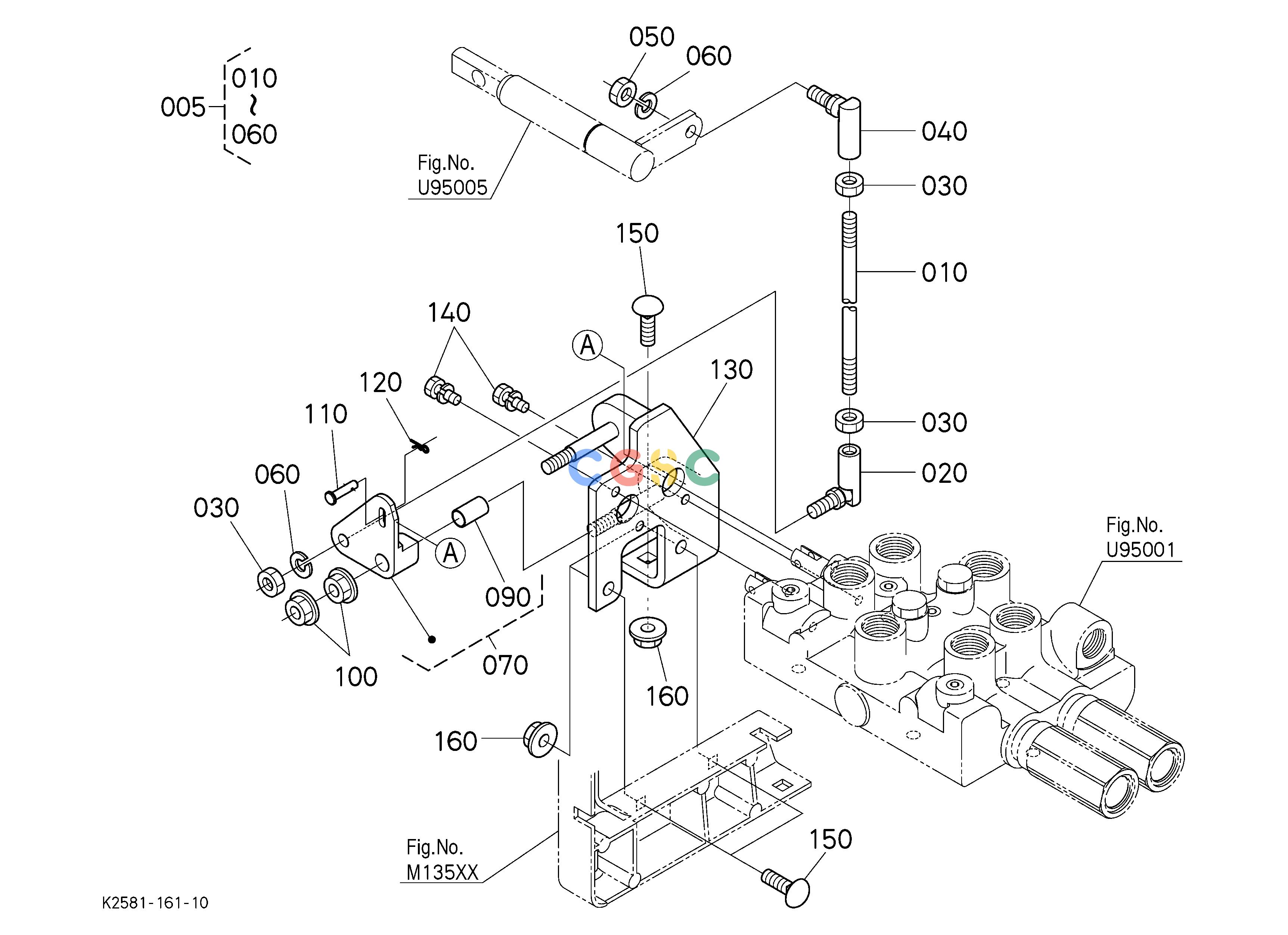 久保田零件查询U95003 FRONT CONTROL VALVE KIT(ROD 1) [OPTION] OPTIONEPC Kubota online