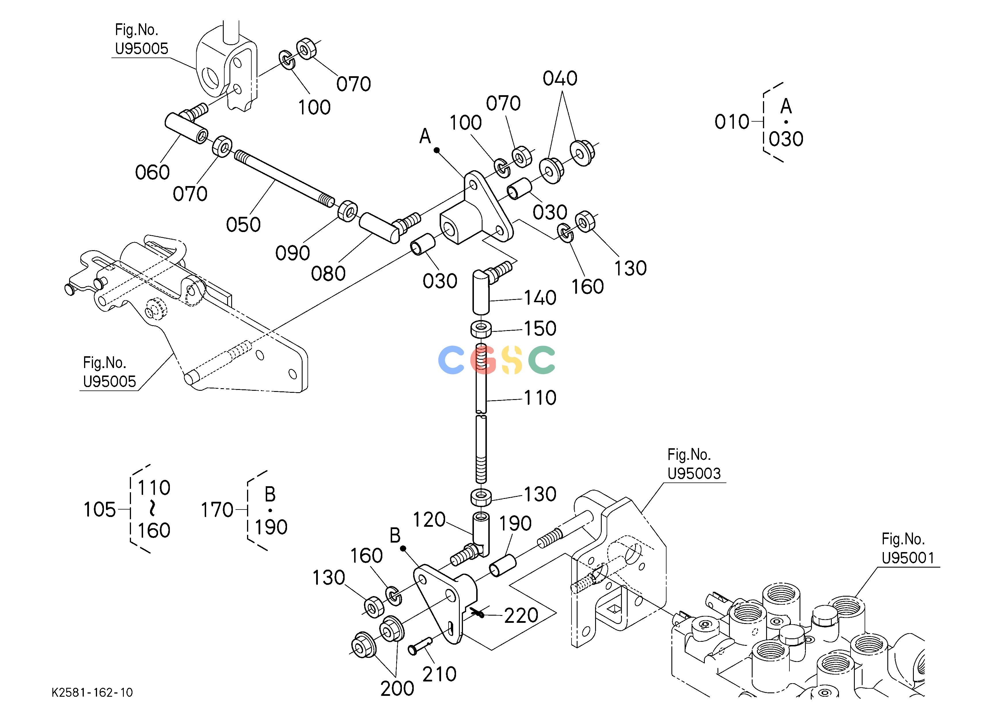 久保田零件查询U95004 FRONT CONTROL VALVE KIT(ROD) [OPTION] OPTIONEPC Kubota online