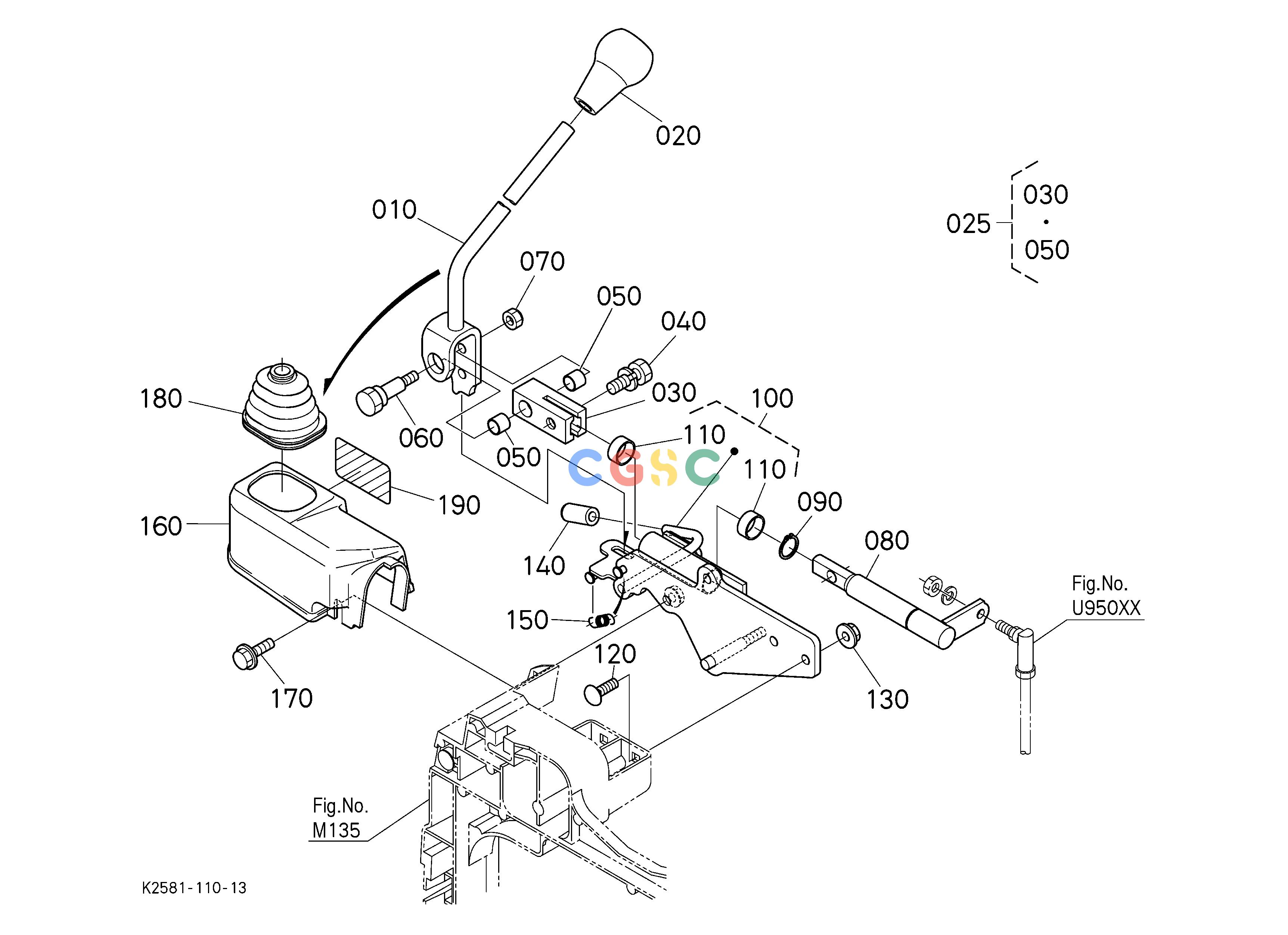 久保田零件查询U95005 FRONT CONTROL VALVE KIT(LEVER) [OPTION] OPTIONEPC Kubota online