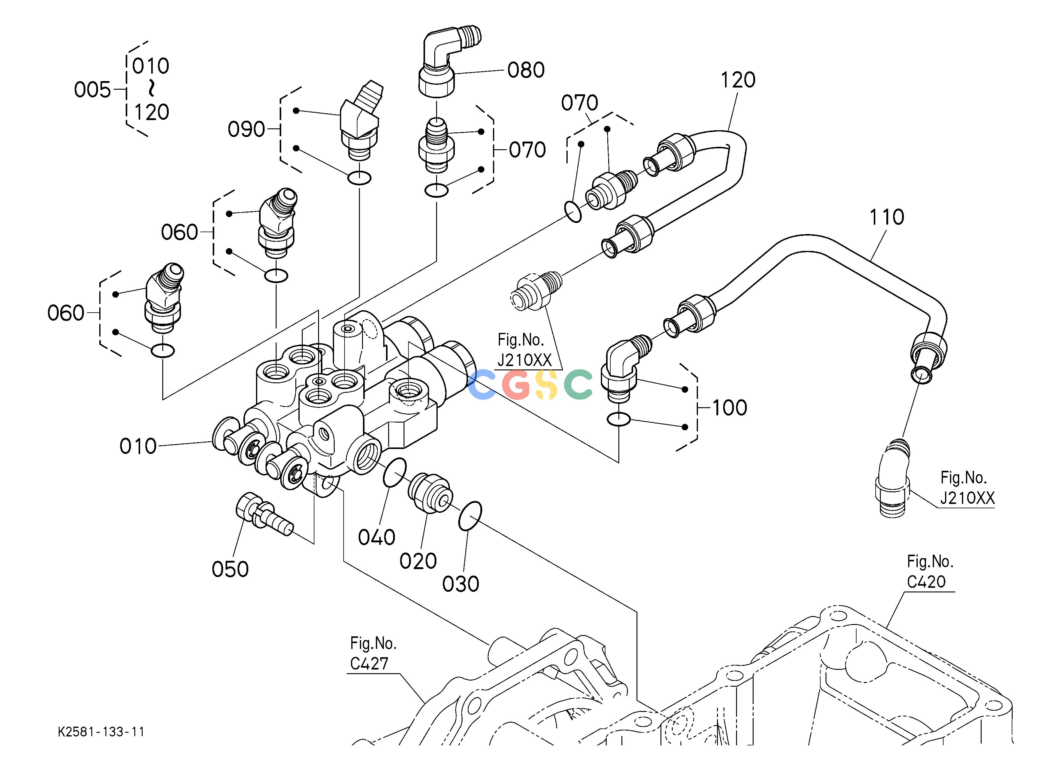 久保田零件查询U95501 REAR CONTROL VALVE KIT(VALVE) [OPTION] OPTIONEPC Kubota online
