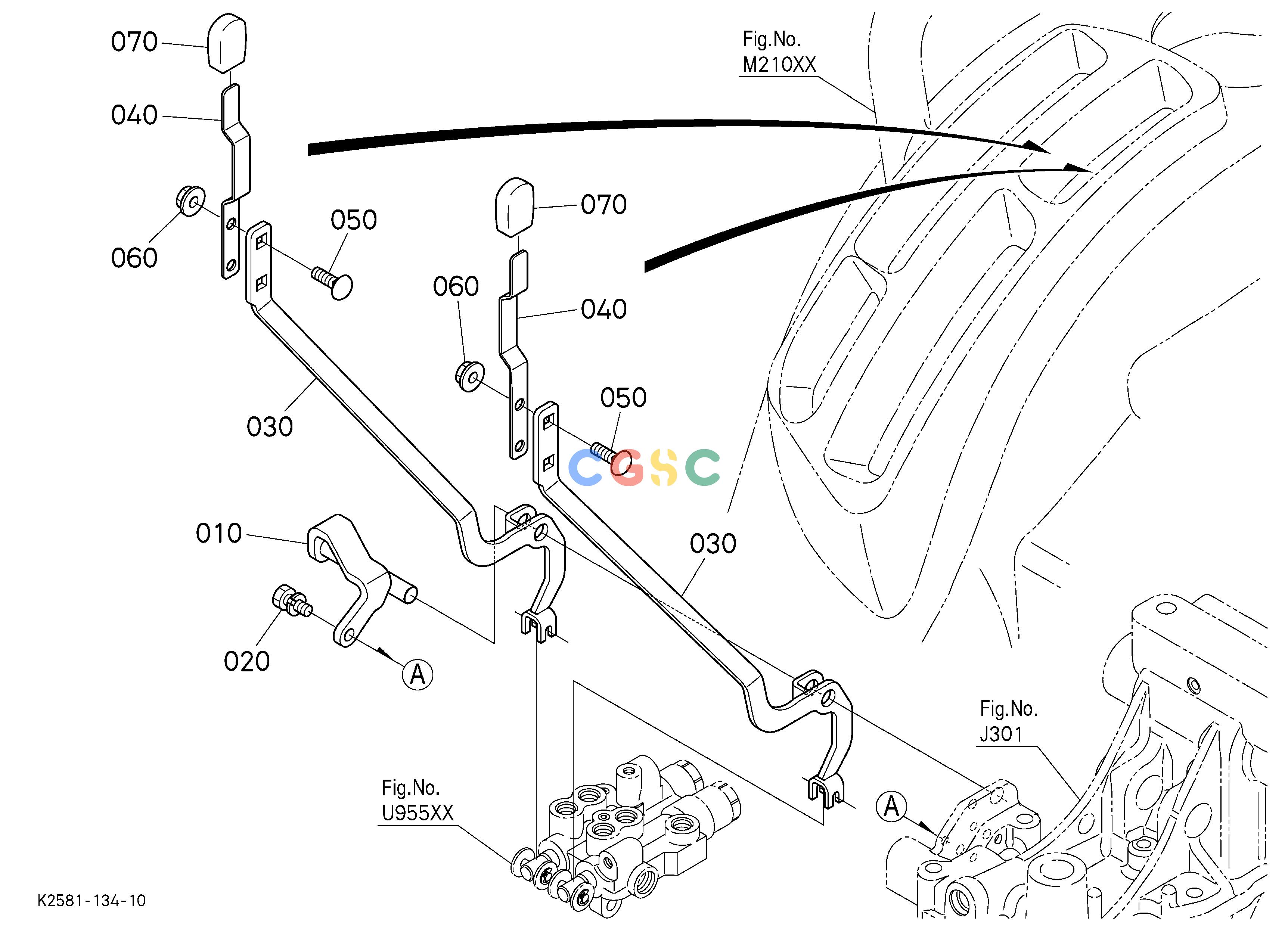 久保田零件查询U95502 REAR CONTROL VALVE KIT(LEVER) [OPTION] OPTIONEPC Kubota online