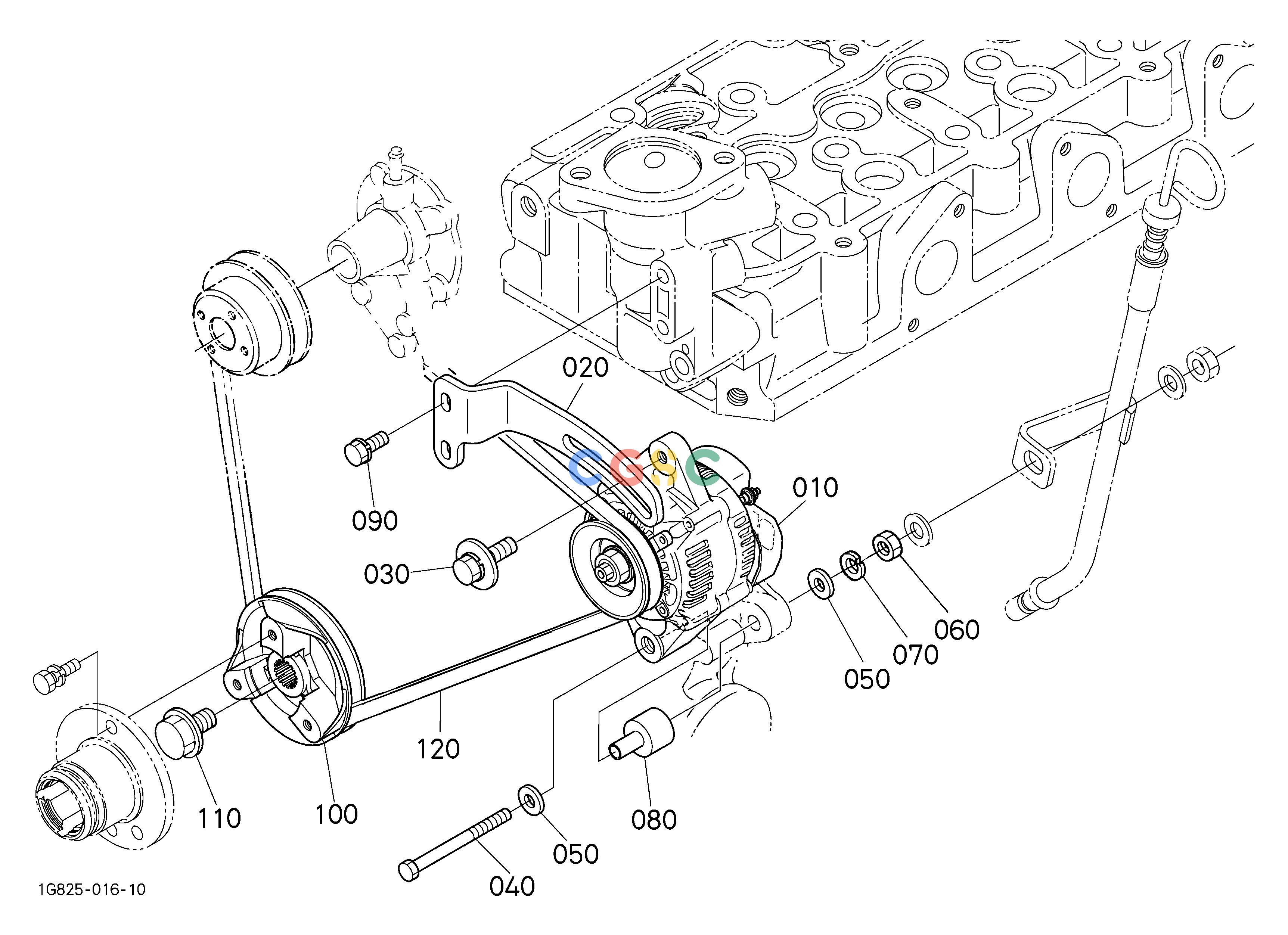 久保田零件查询140200 ALTERNATOR AND PULLEY ENGINEEPC Kubota online