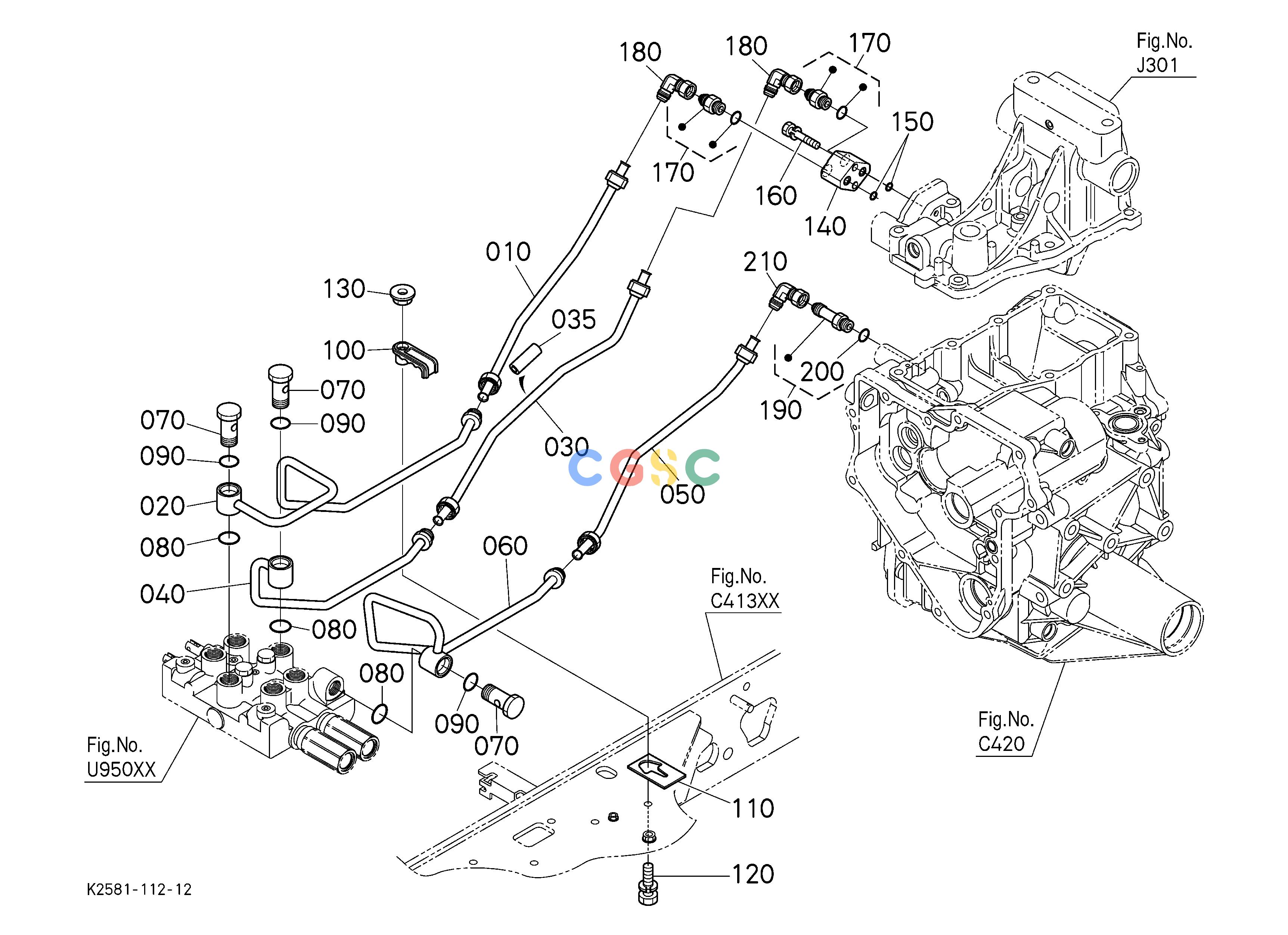 久保田零件查询U95008 FRONT CONTROL VALVE KIT(OIL LINE 2) [OPTION] OPTIONEPC Kubota online