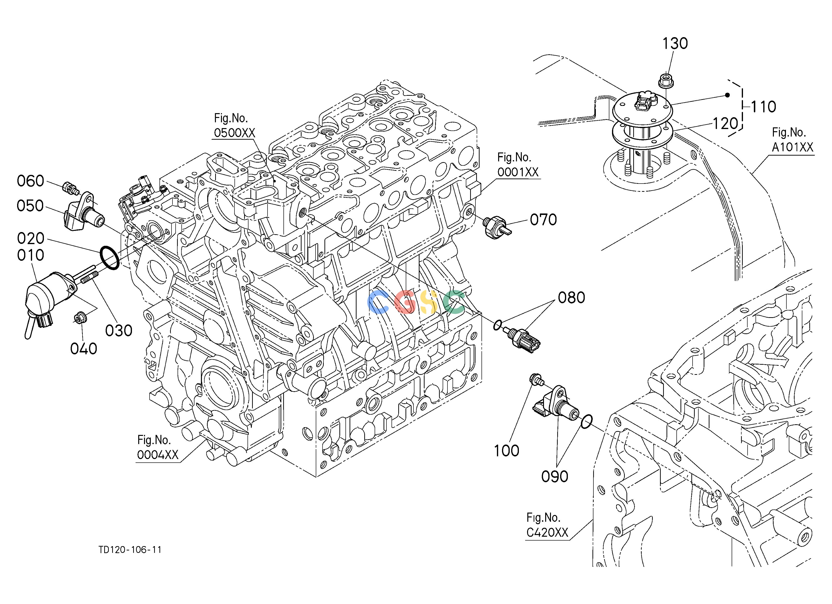 久保田零件查询B10301 SWITCH/SENSOR (ENGINE) ELECTRICAL SYSTEMEPC Kubota online
