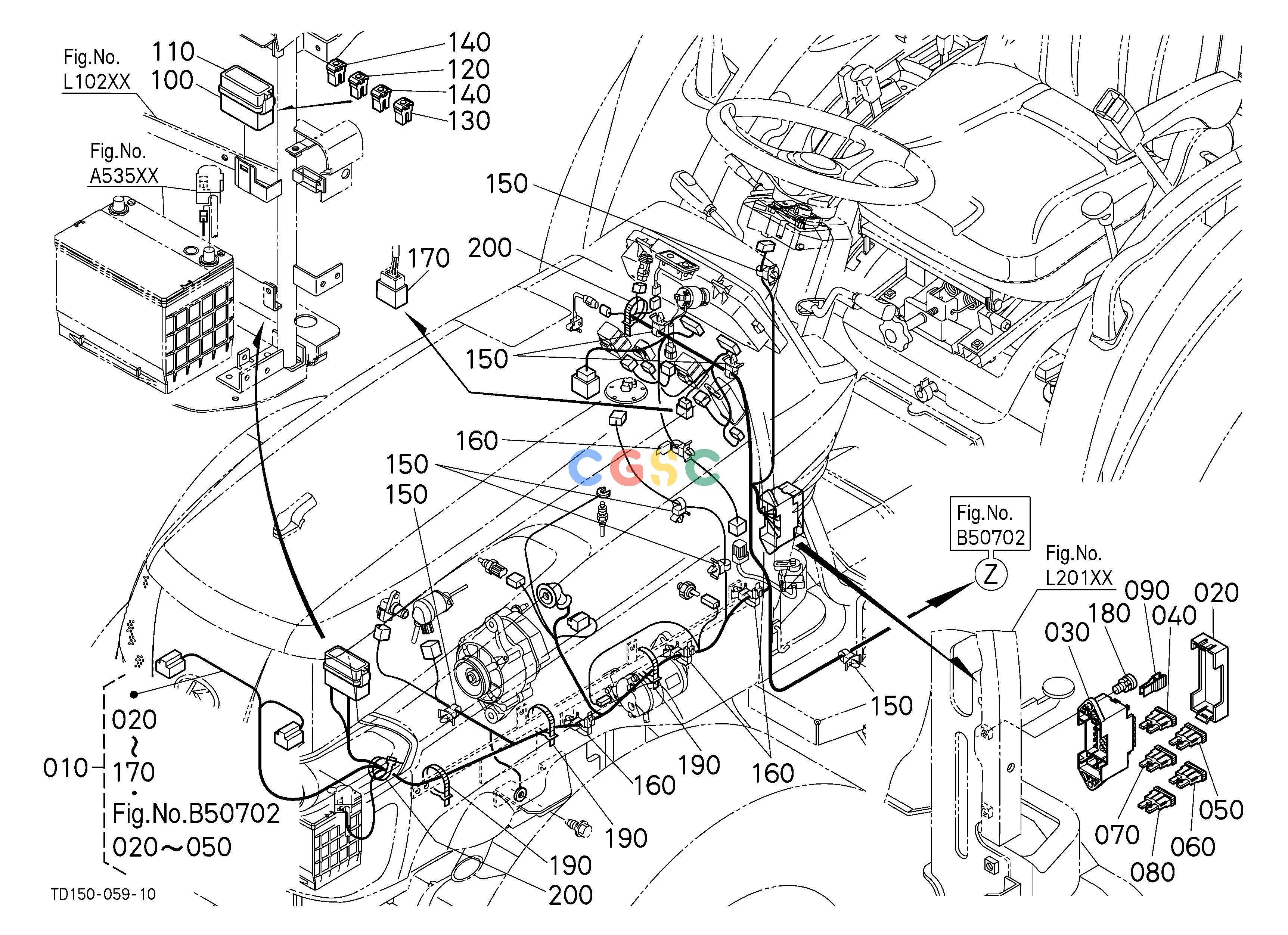 久保田零件查询B50302 ELECTRICAL WIRING (FRONT) [GST TYPE] ELECTRICAL SYSTEMEPC Kubota online