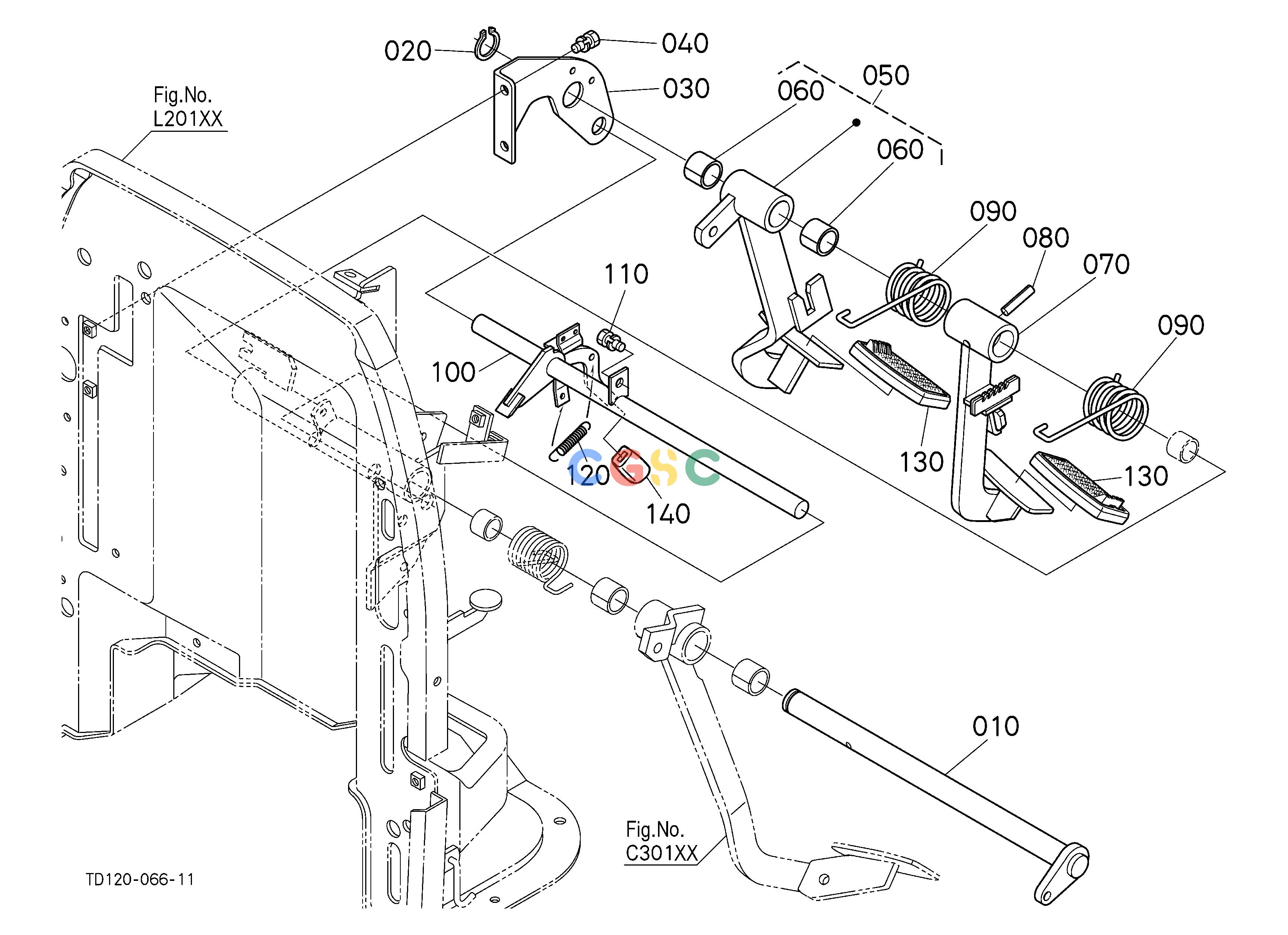 久保田零件查询E20101 BRAKE PEDAL REAR AXLE/BRAKEEPC Kubota online