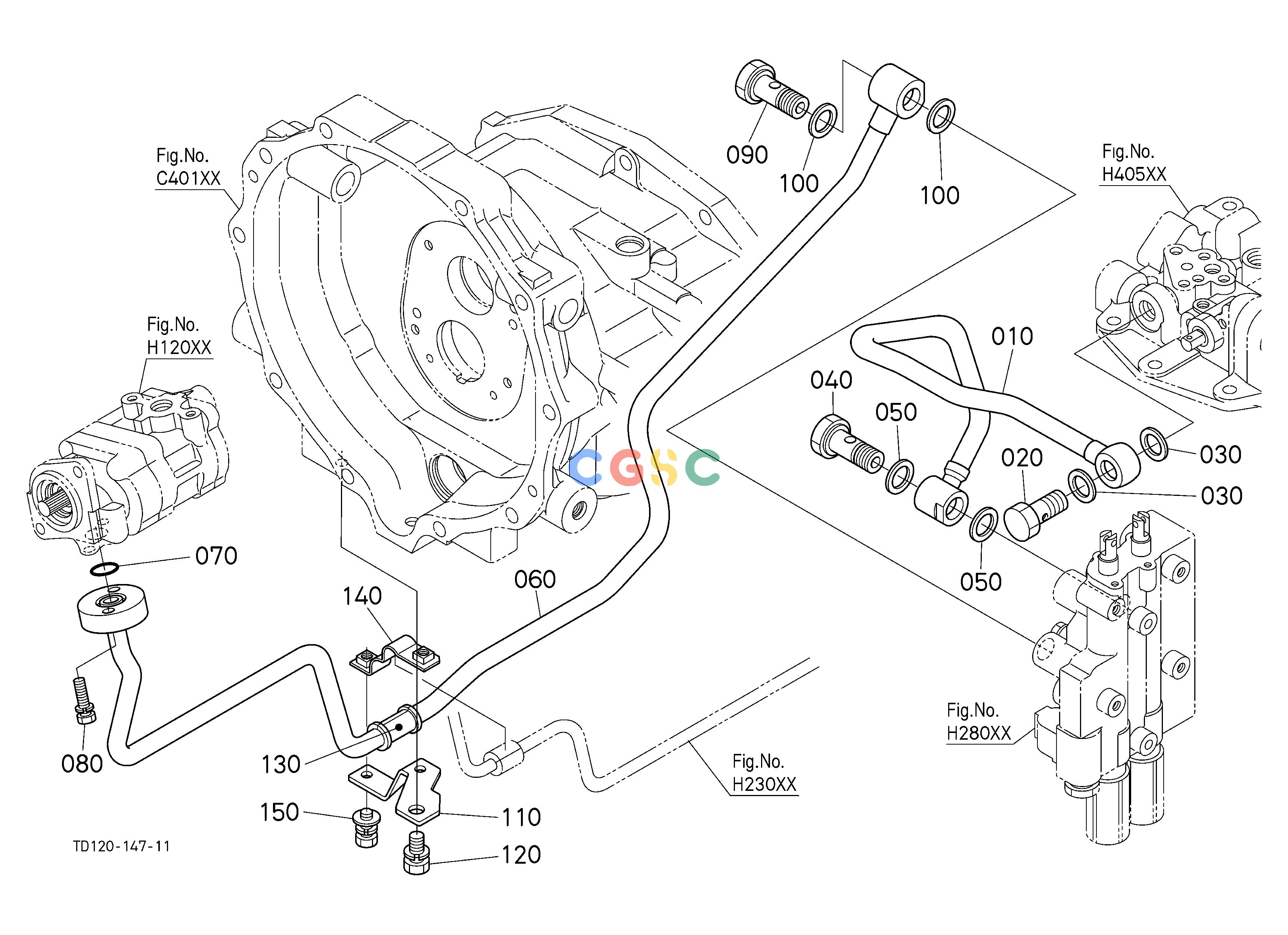久保田零件查询H21001 HYDRAULIC OIL LINE (DELIVERY) HYDRAULIC SYSTEMEPC Kubota online