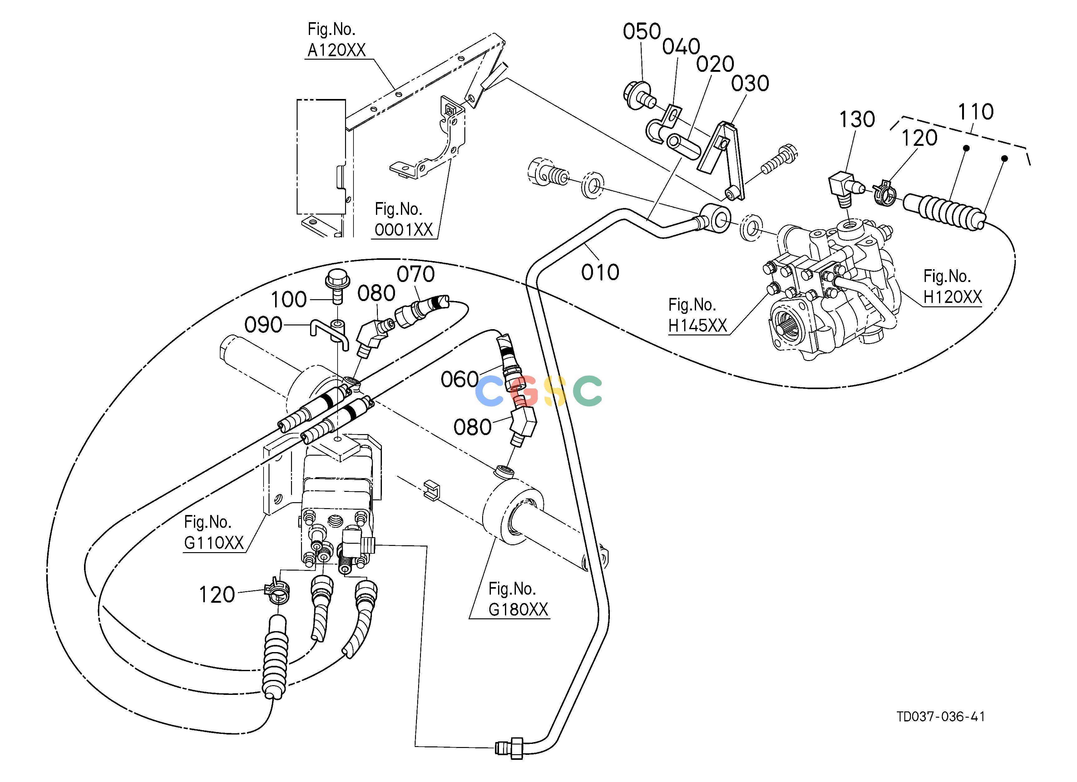 久保田零件查询H21501 HYDRAULIC OIL LINE (PS) HYDRAULIC SYSTEMEPC Kubota online