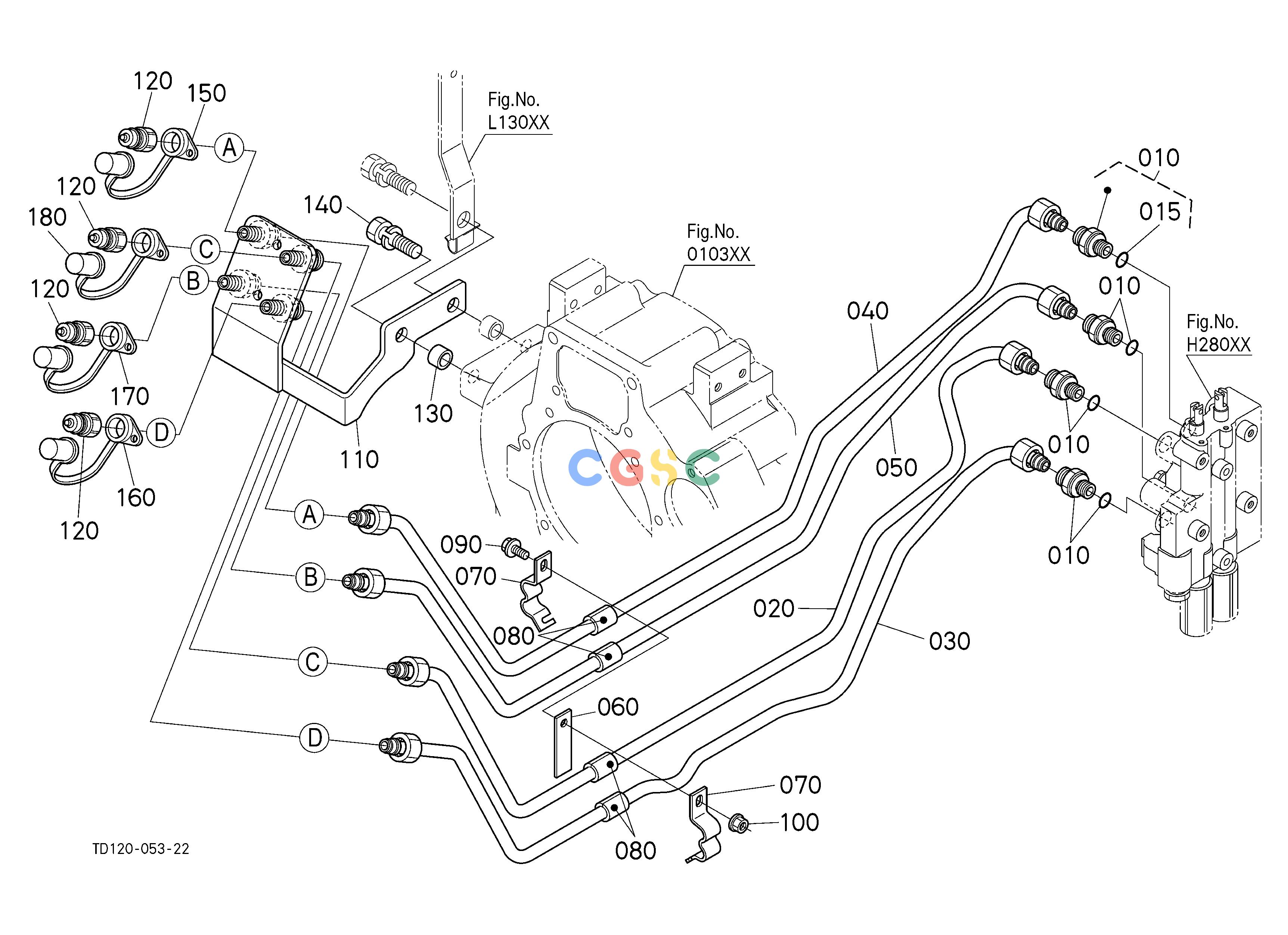 久保田零件查询H28500 HYDRAULIC LOADER PIPE HYDRAULIC SYSTEMEPC Kubota online