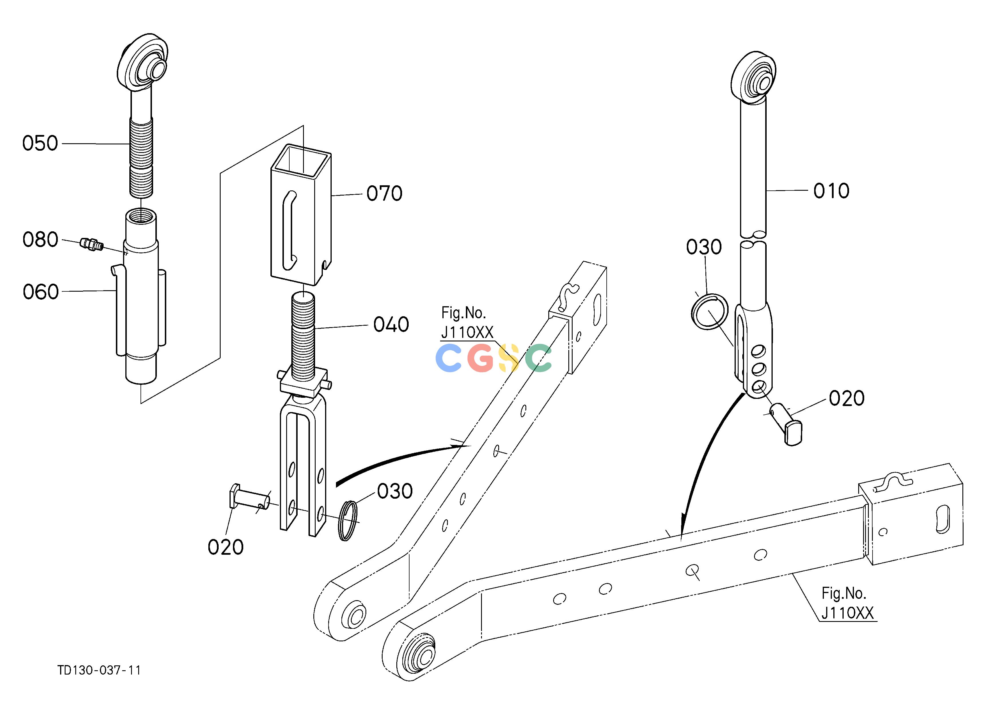 久保田零件查询J11500 3-POINT LINKAGE 2 (LIFT ROD) 3-POINT LINKAGE/DRAWBAR/HITCHEPC Kubota online