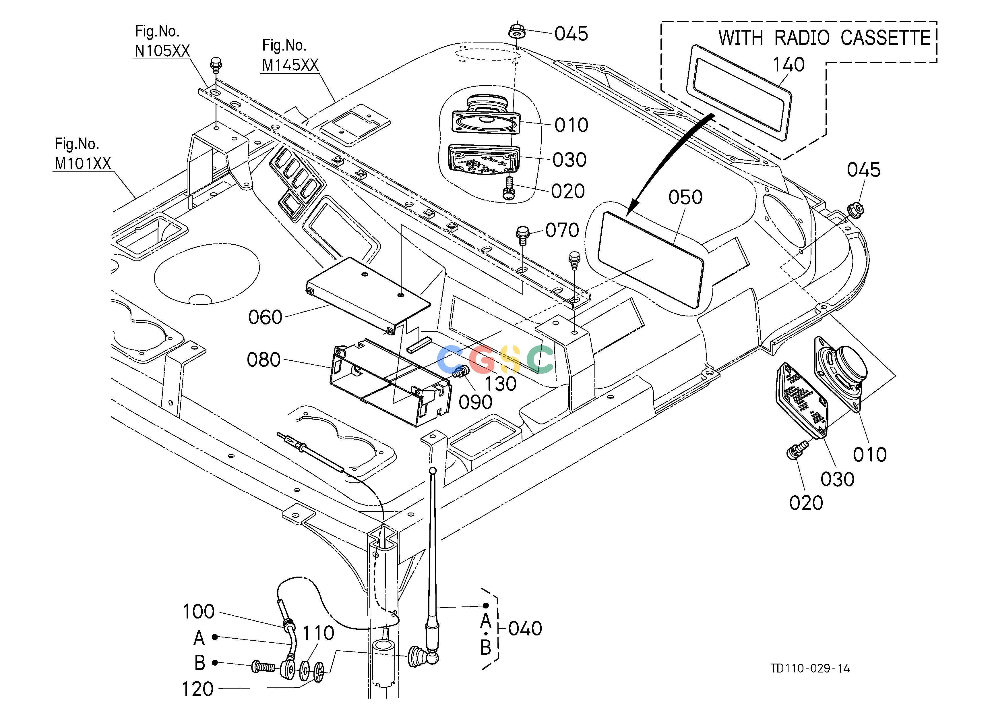 久保田零件查询B41300 RADIO-SPEAKER COVER ELECTRICAL SYSTEMEPC Kubota online