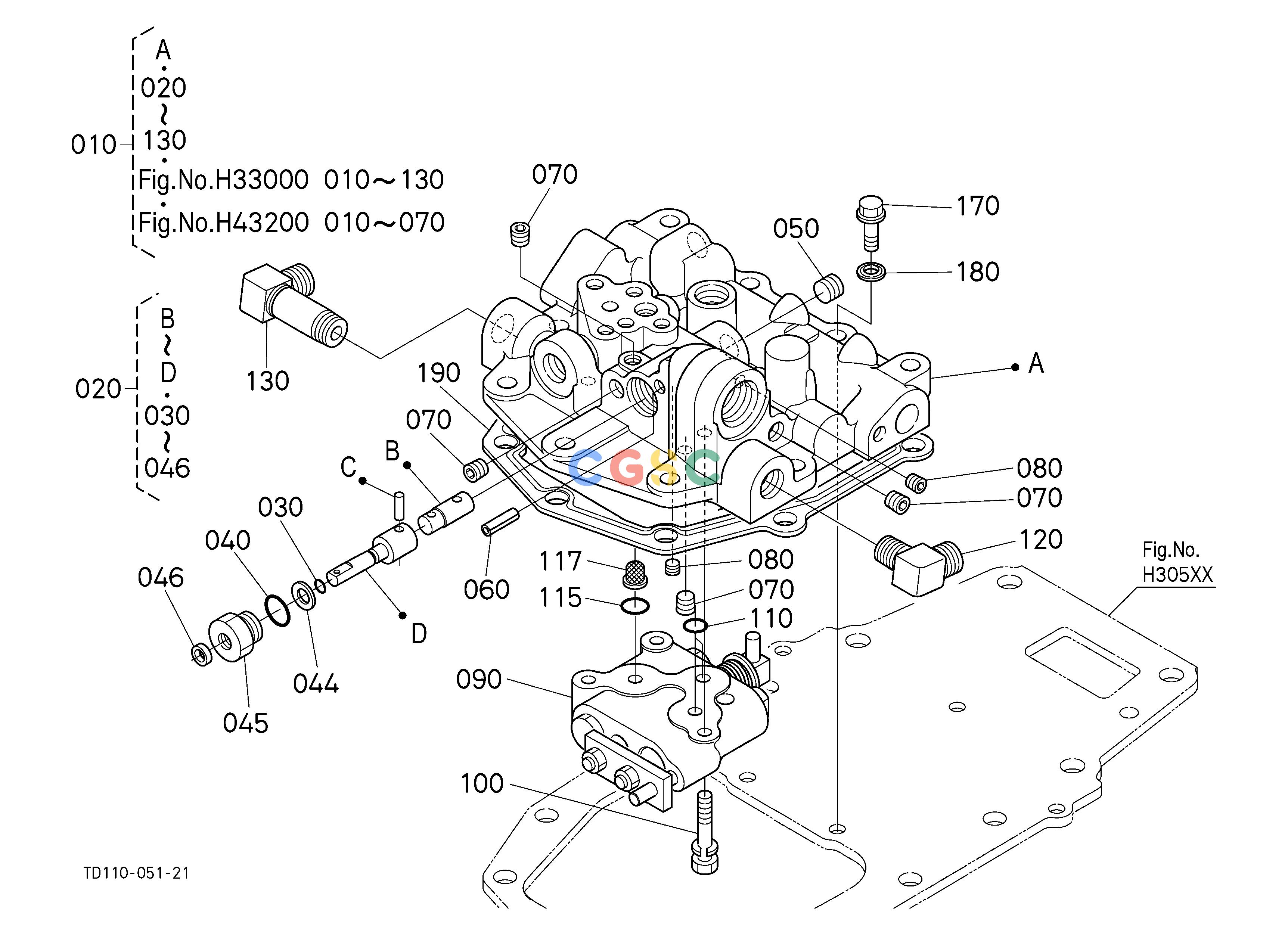久保田零件查询H40502 CONTROL VALVE [CA] HYDRAULIC SYSTEMEPC Kubota online
