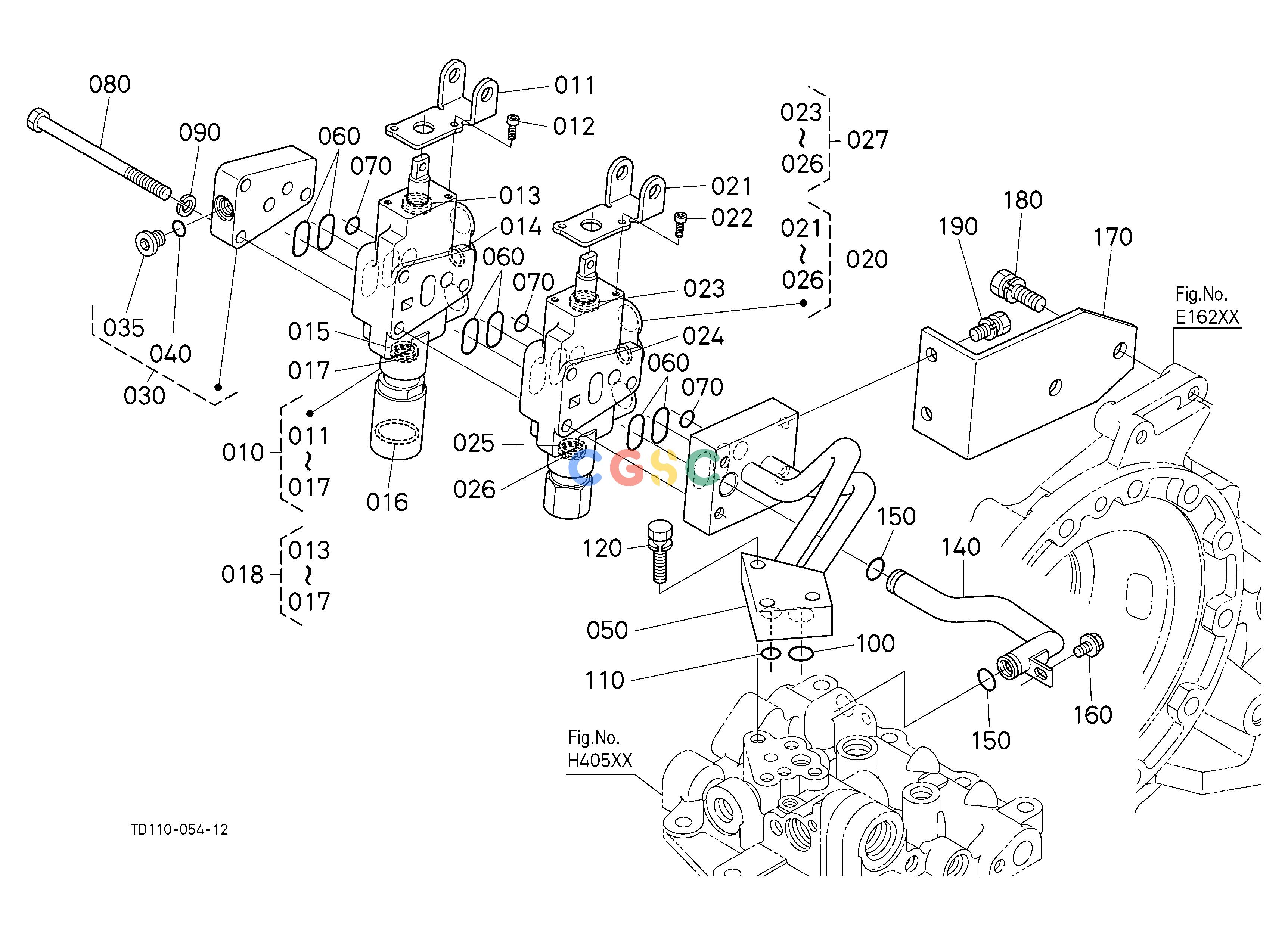 久保田零件查询H45400 AUXILIARY CONTROL VALVE BASE [CA] HYDRAULIC SYSTEMEPC Kubota online
