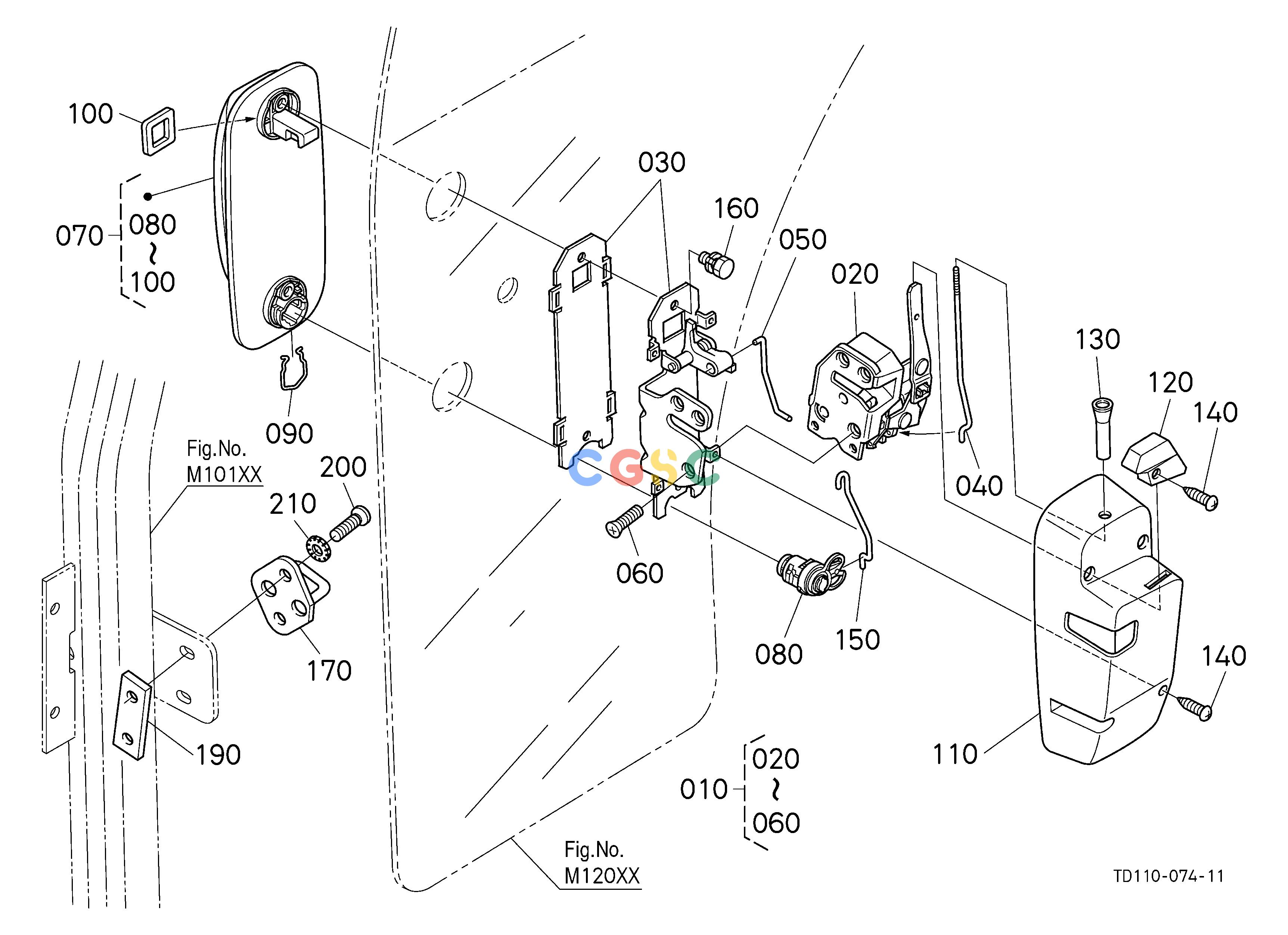 久保田零件查询M14000 DOOR LOCK RH CABEPC Kubota online