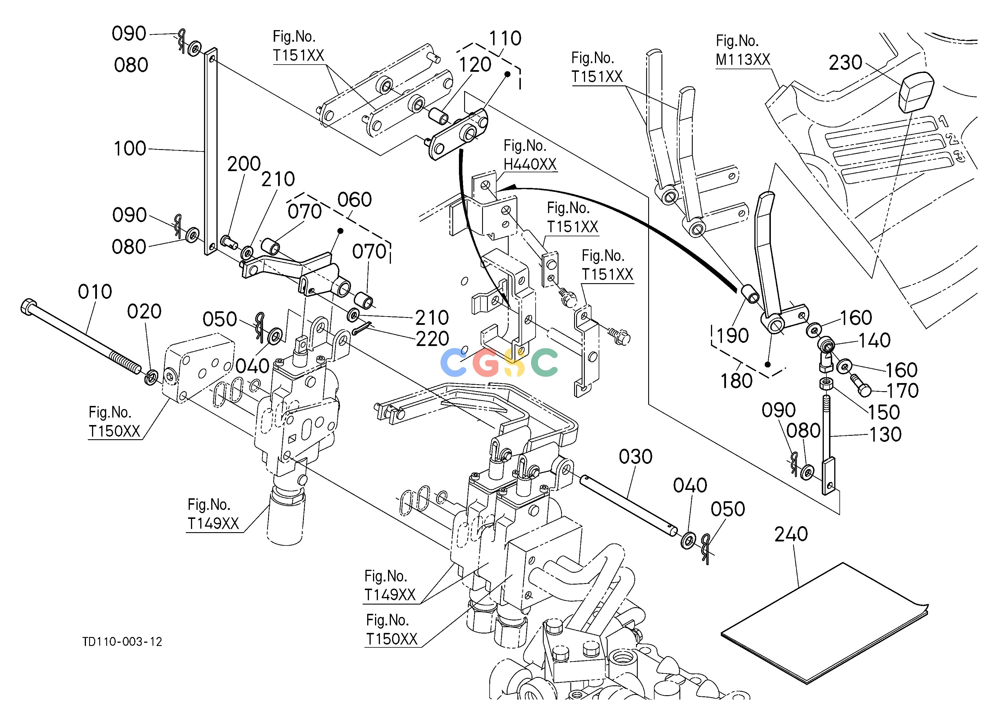 久保田零件查询T15103 AUXILIARY CONTROL VALVE LEVER (3RD) (W/G No.L8348) [OPTION] OPTIONEPC Kubota online