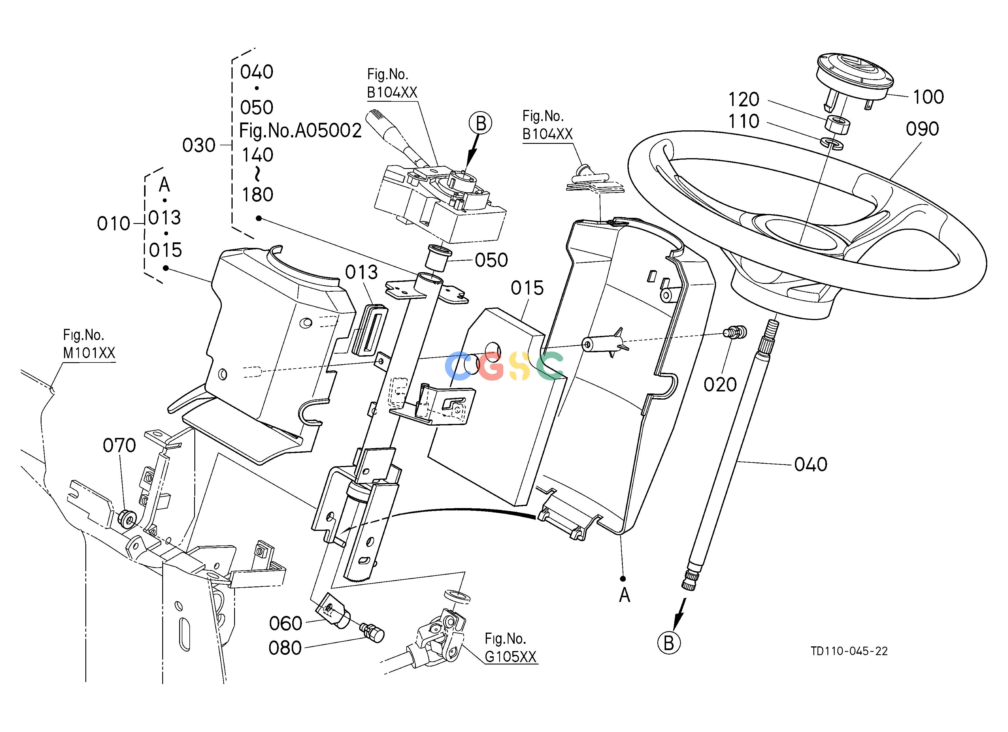 久保田零件查询G10101 STEERING HANDLE [A] STEERINGEPC Kubota online