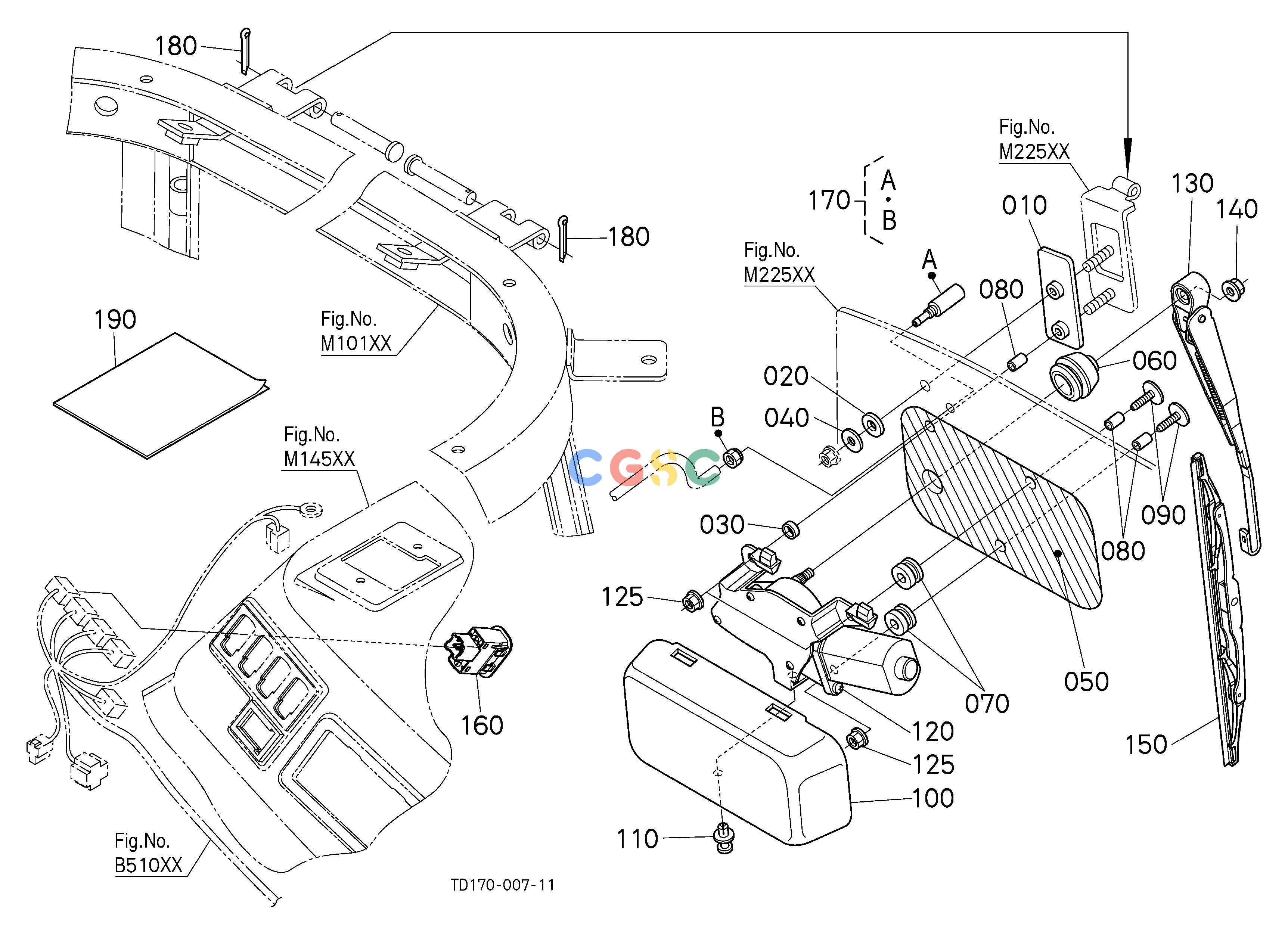 久保田零件查询T11200 REAR WIPER KIT (W/G No.L8334) [A] [OPTION] OPTIONEPC Kubota online