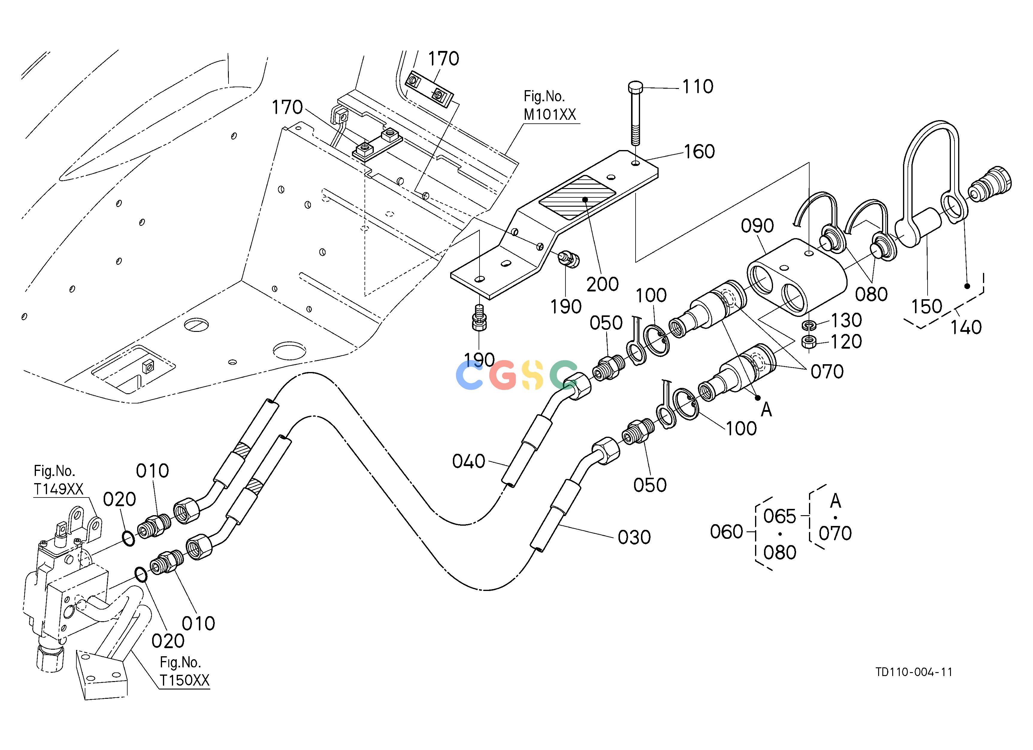 久保田零件查询T15501 AUXILIARY CONTROL VALVE COUPLER (1ST) (W/G No.L8346) [A] [OPTION] OPTIONEPC Kubota online