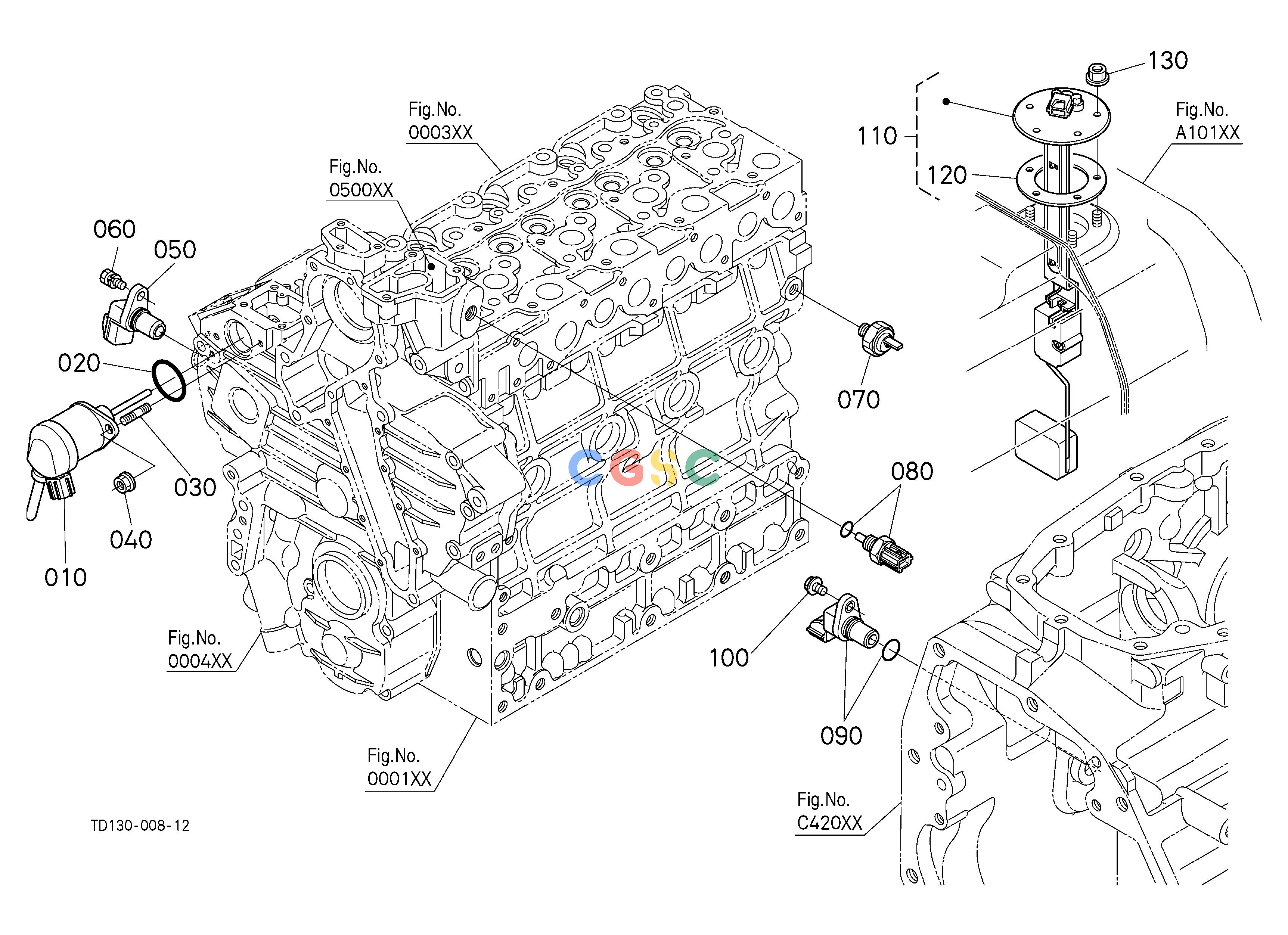 久保田零件查询B10301 SWITCH/SENSOR (ENGINE) [EXCEPT HST TYPE] ELECTRICAL SYSTEMEPC Kubota online