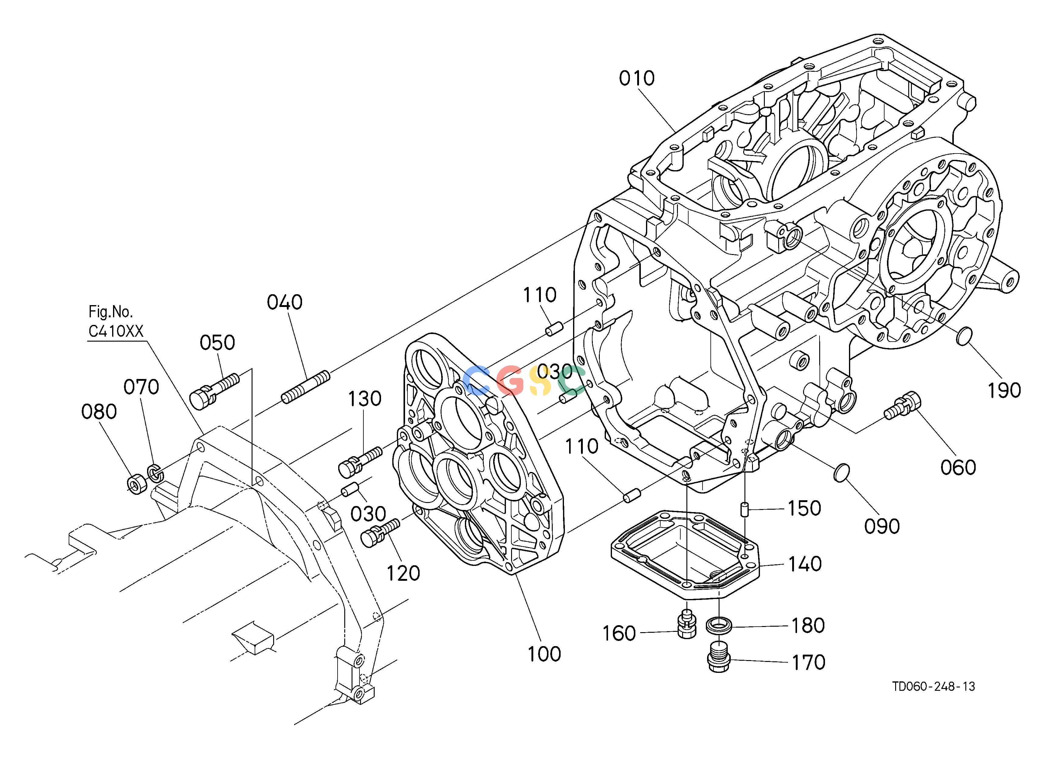 久保田零件查询C42002 TRANSMISSION CASE [GST TYPE] CLUTCH/TRANSMISSIONEPC Kubota online