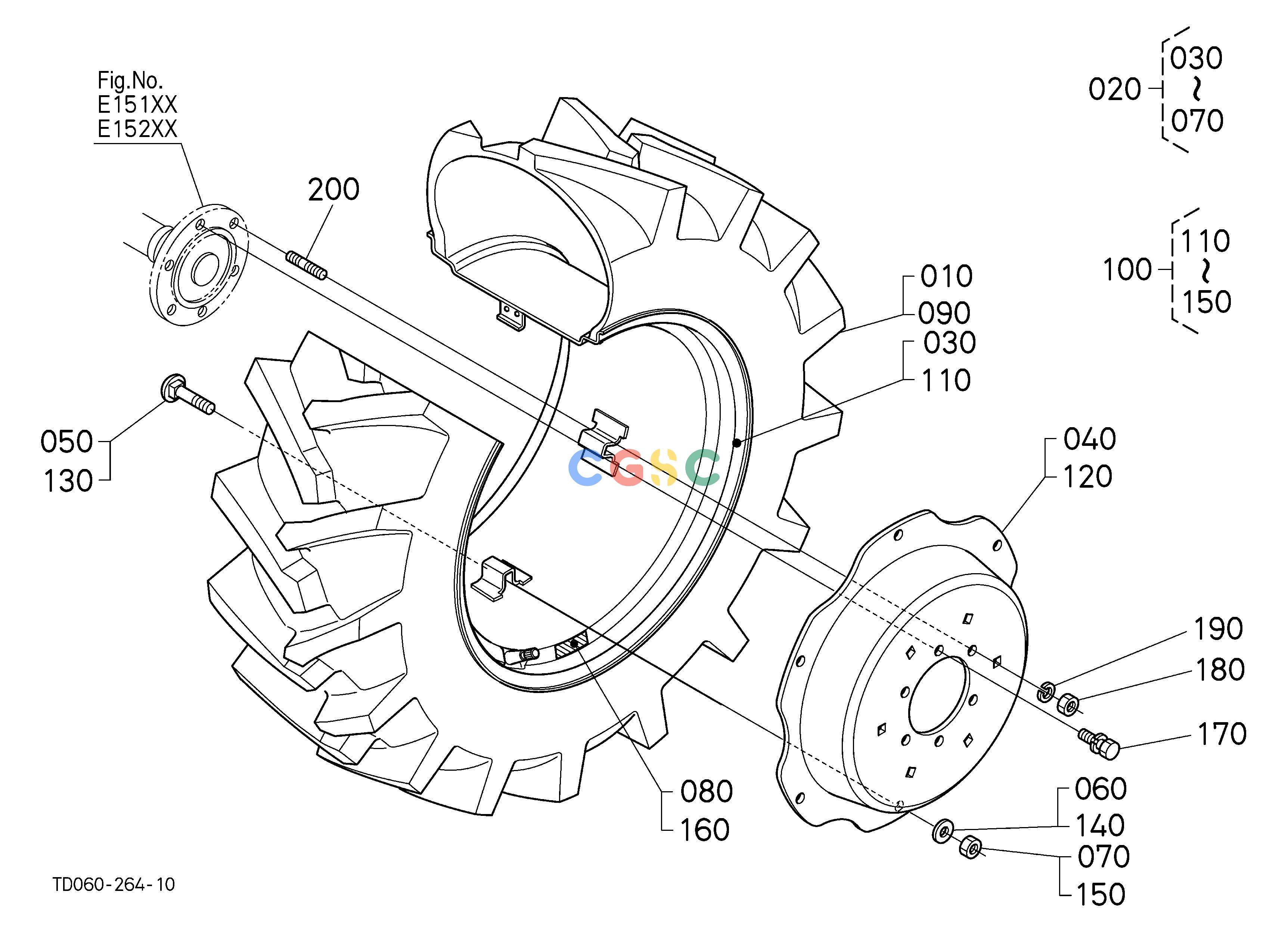 久保田零件查询P11002 REAR WHEEL (17.5L-24R4) FRONT/REAR TIREEPC Kubota online