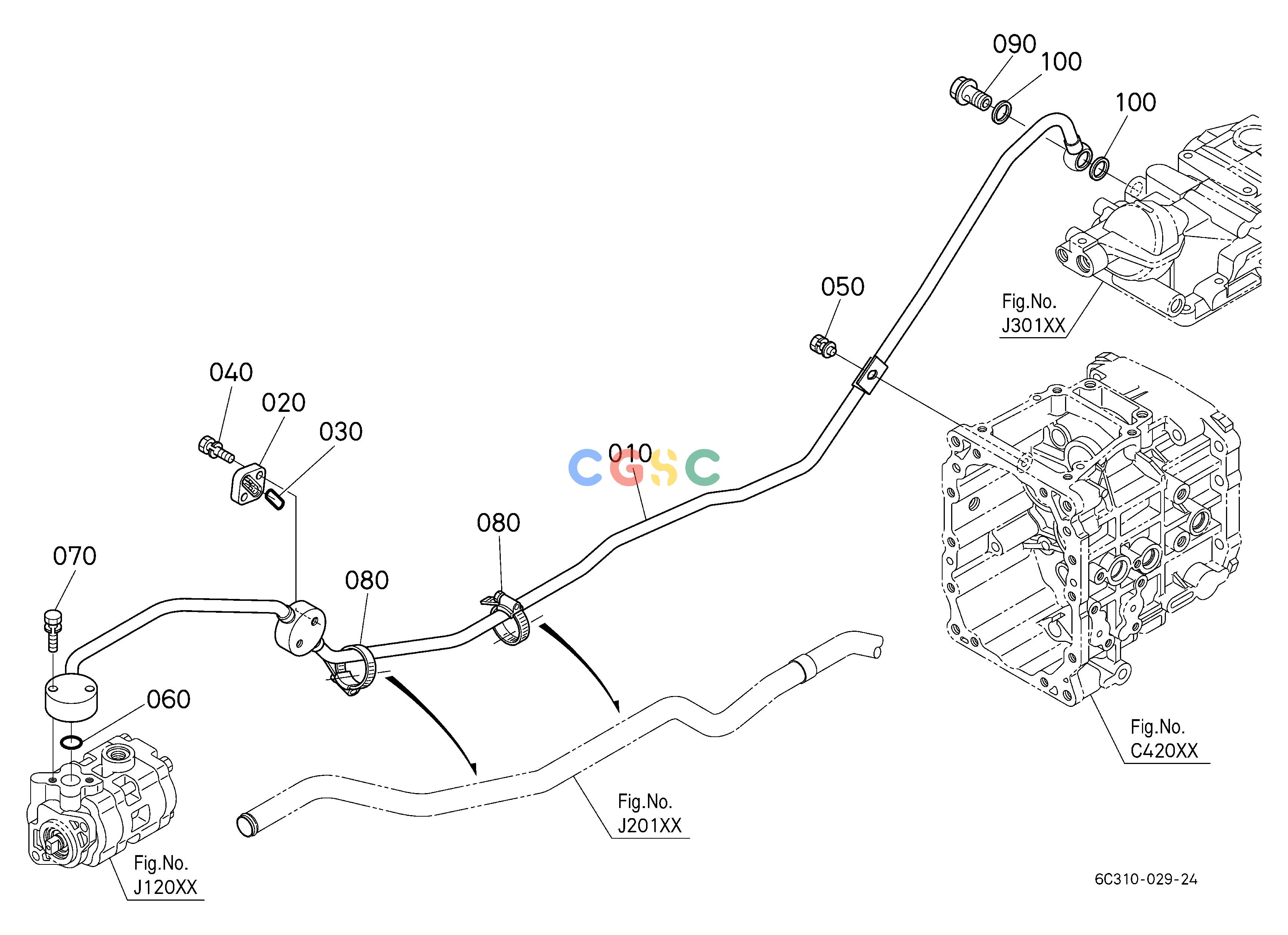 久保田零件查询J21003 HYDRAULIC OIL LINE (DELIVERY) HYDRAULIC SYSTEMEPC Kubota online