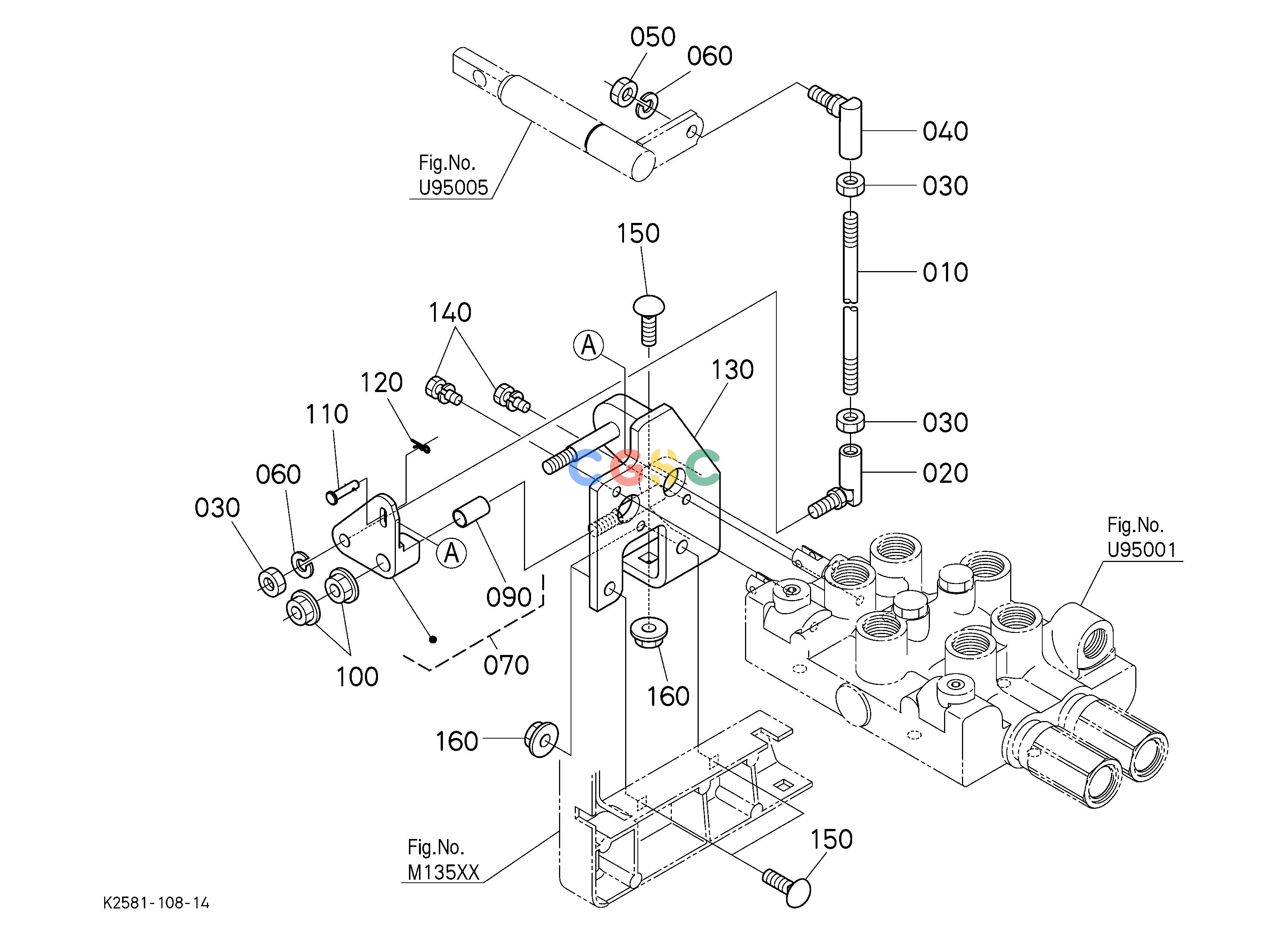 久保田零件查询U95003 FRONT CONTROL VALVE KIT (ROD 1) [OPTION] OPTIONEPC Kubota online