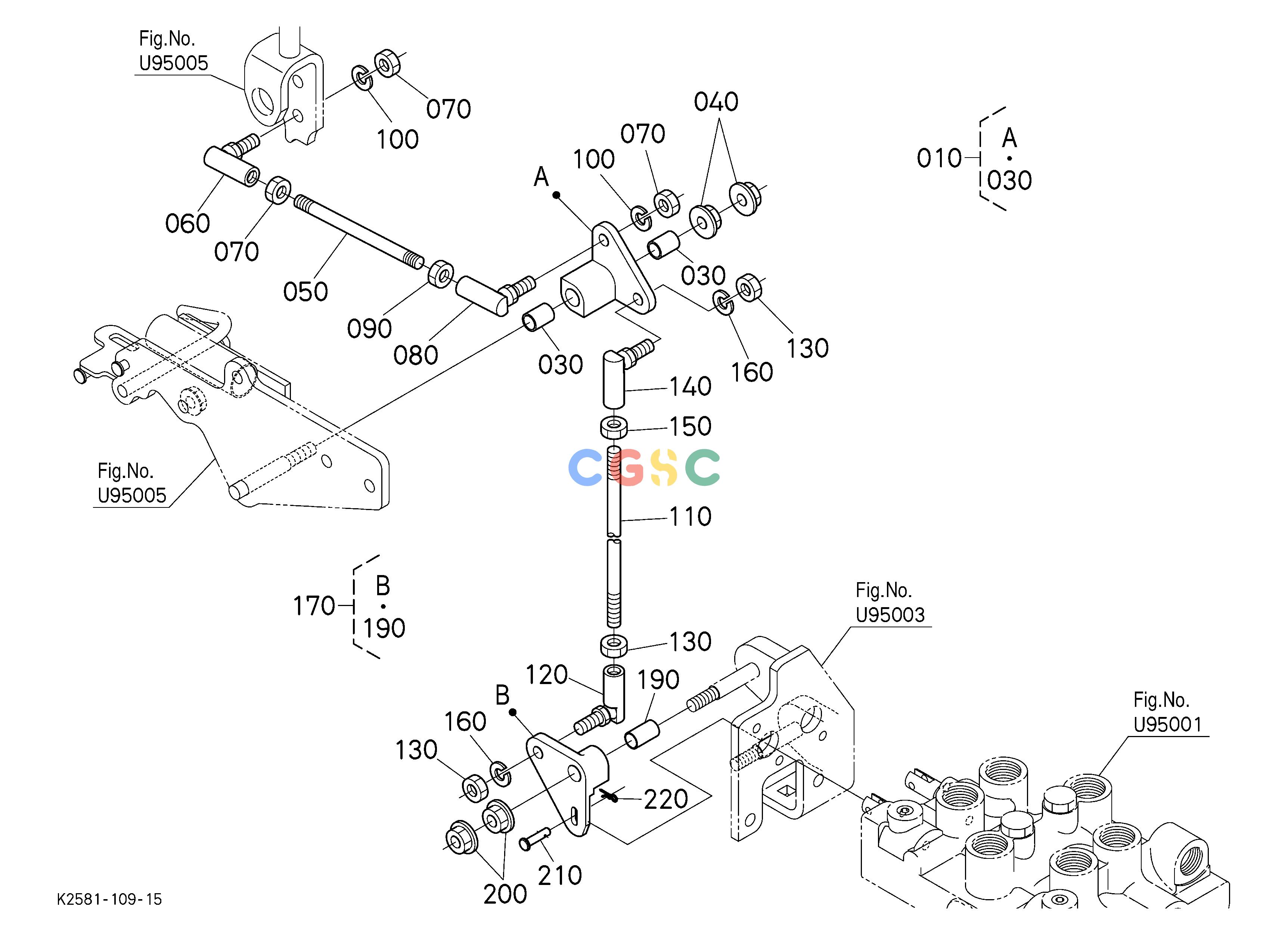 久保田零件查询U95004 FRONT CONTROL VALVE KIT (ROD 2) [OPTION] OPTIONEPC Kubota online