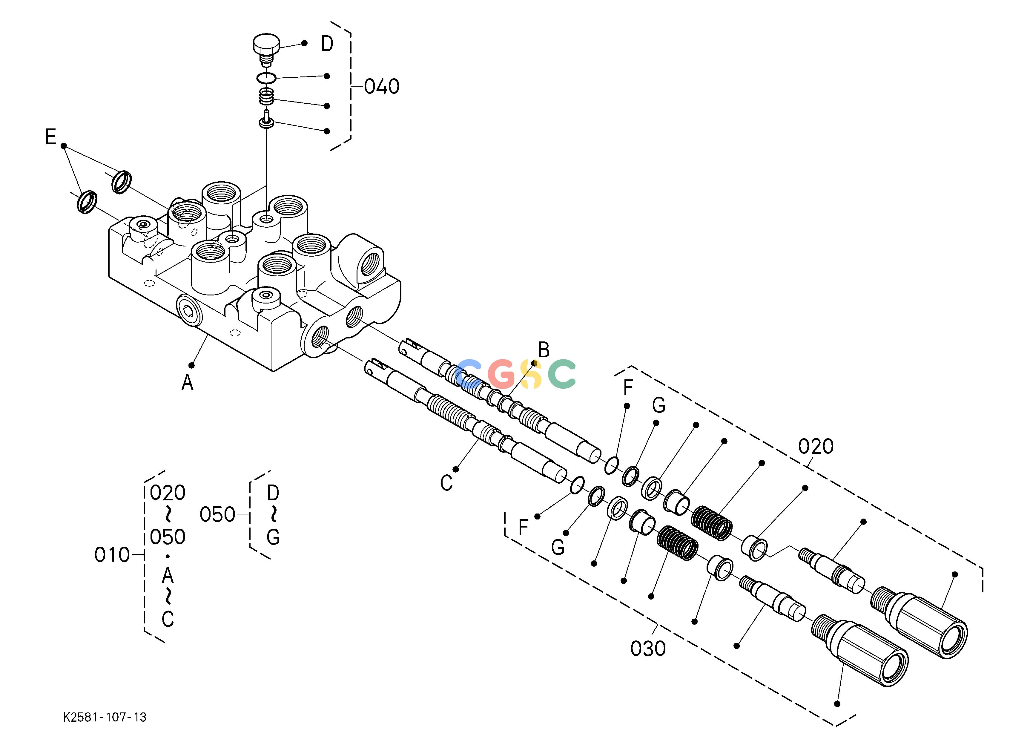 久保田零件查询U95002 FRONT CONTROL VALVE KIT (VALVE) [COMP.PARTS] [OPTION] OPTIONEPC Kubota online