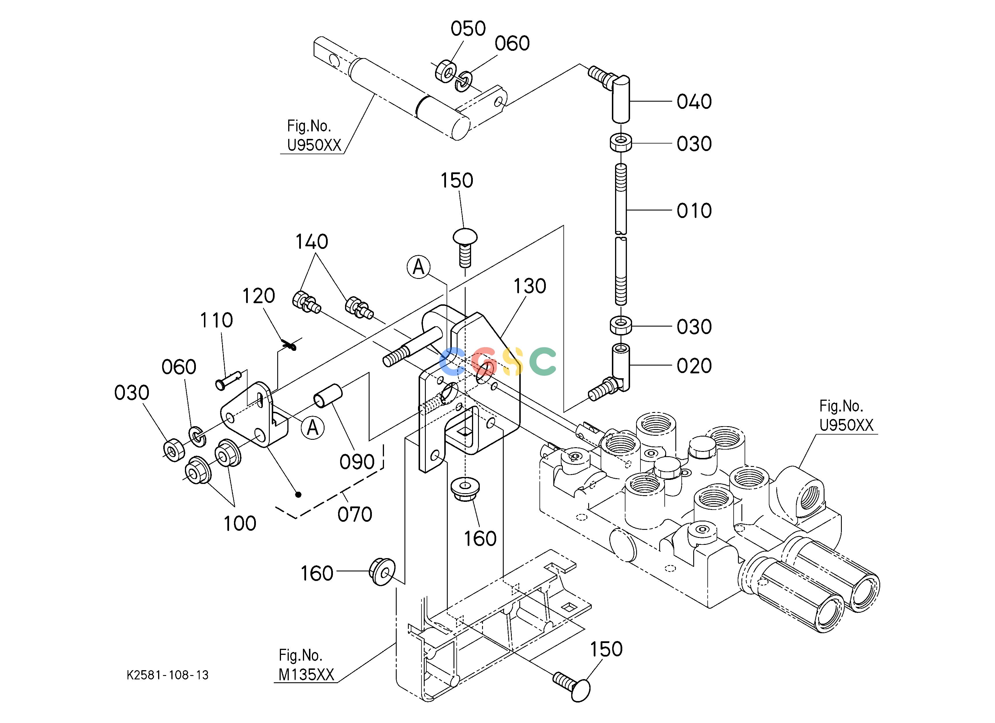久保田零件查询U95003 FRONT CONTROL VALVE KIT (ROD) 1 [OPTION] OPTIONEPC Kubota online