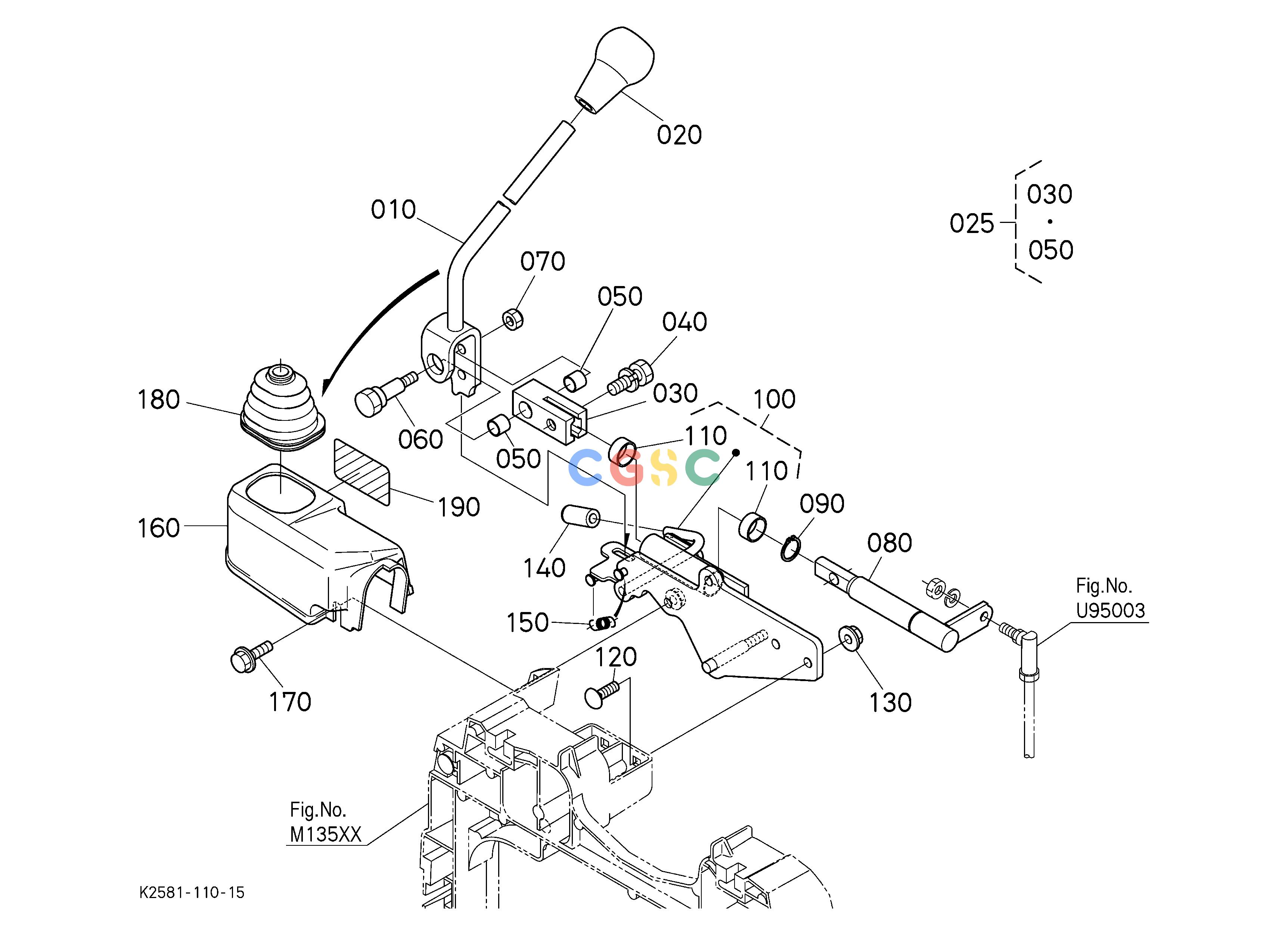 久保田零件查询U95005 FRONT CONTROL VALVE KIT (LEVER) [OPTION] OPTIONEPC Kubota online