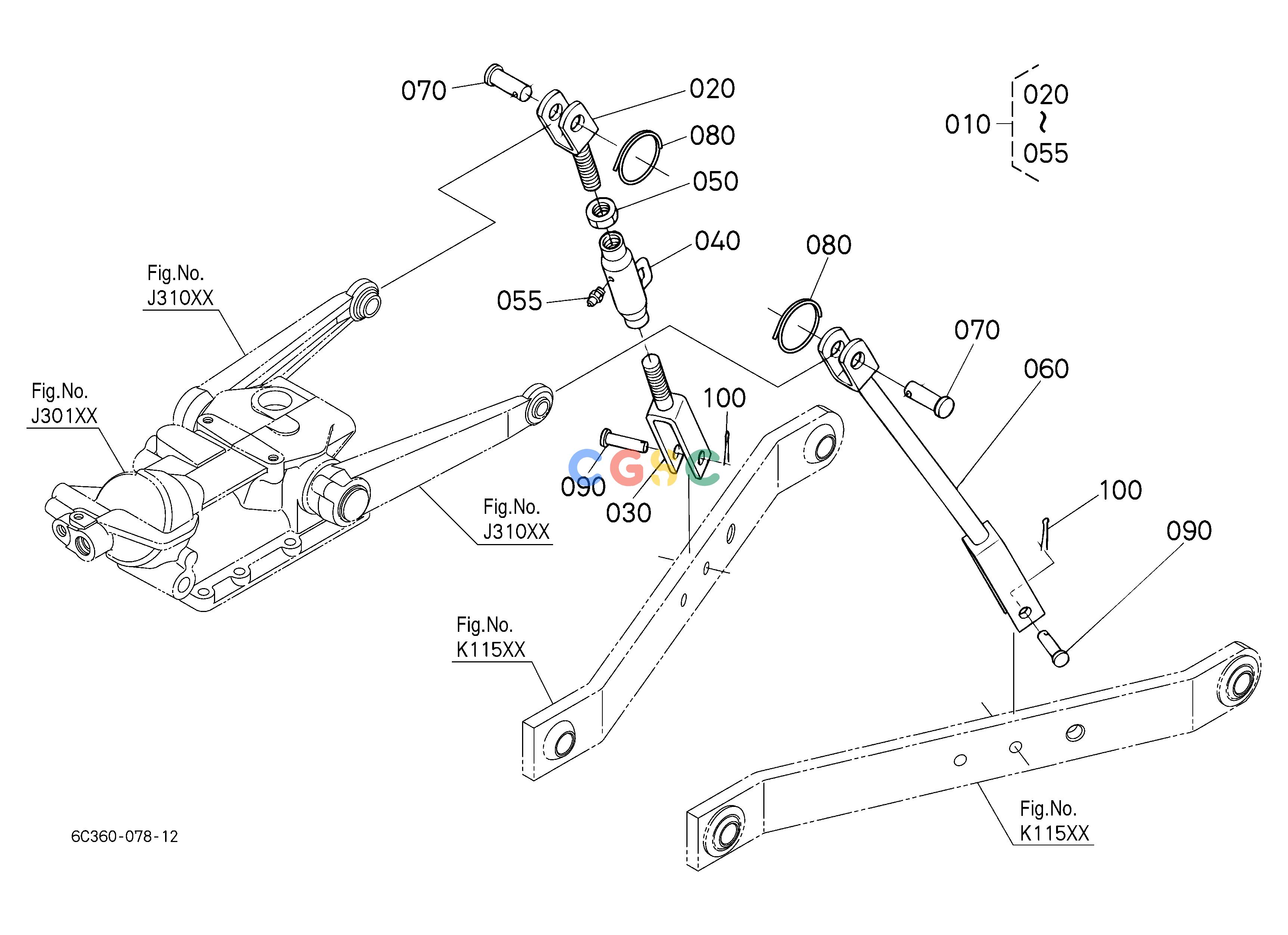 久保田零件查询K10100 3-POINT LINKAGE (LIFT ROD) HYDRAULIC SYSTEMEPC Kubota online