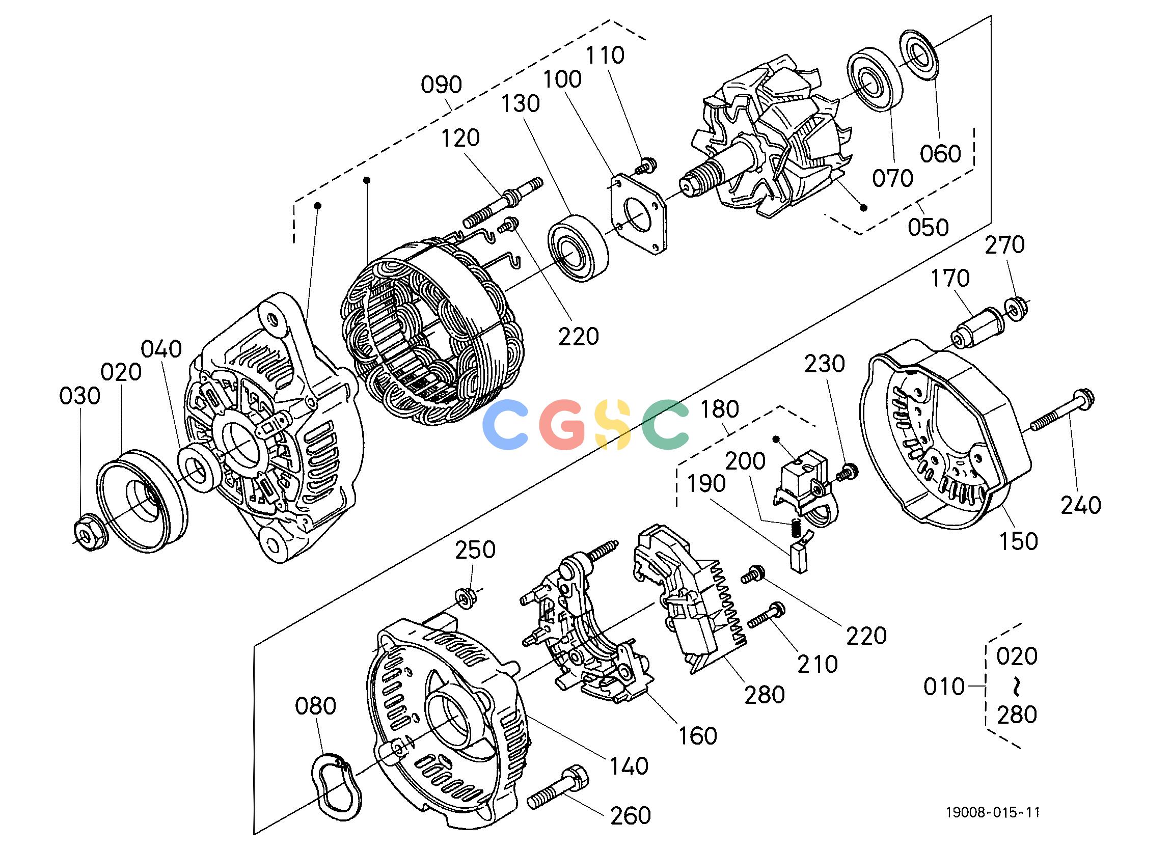 久保田零件查询U80200 ALTERNATOR [COMPONENT PARTS] (W/G No.B7324) [OPTION] OPTIONEPC Kubota online