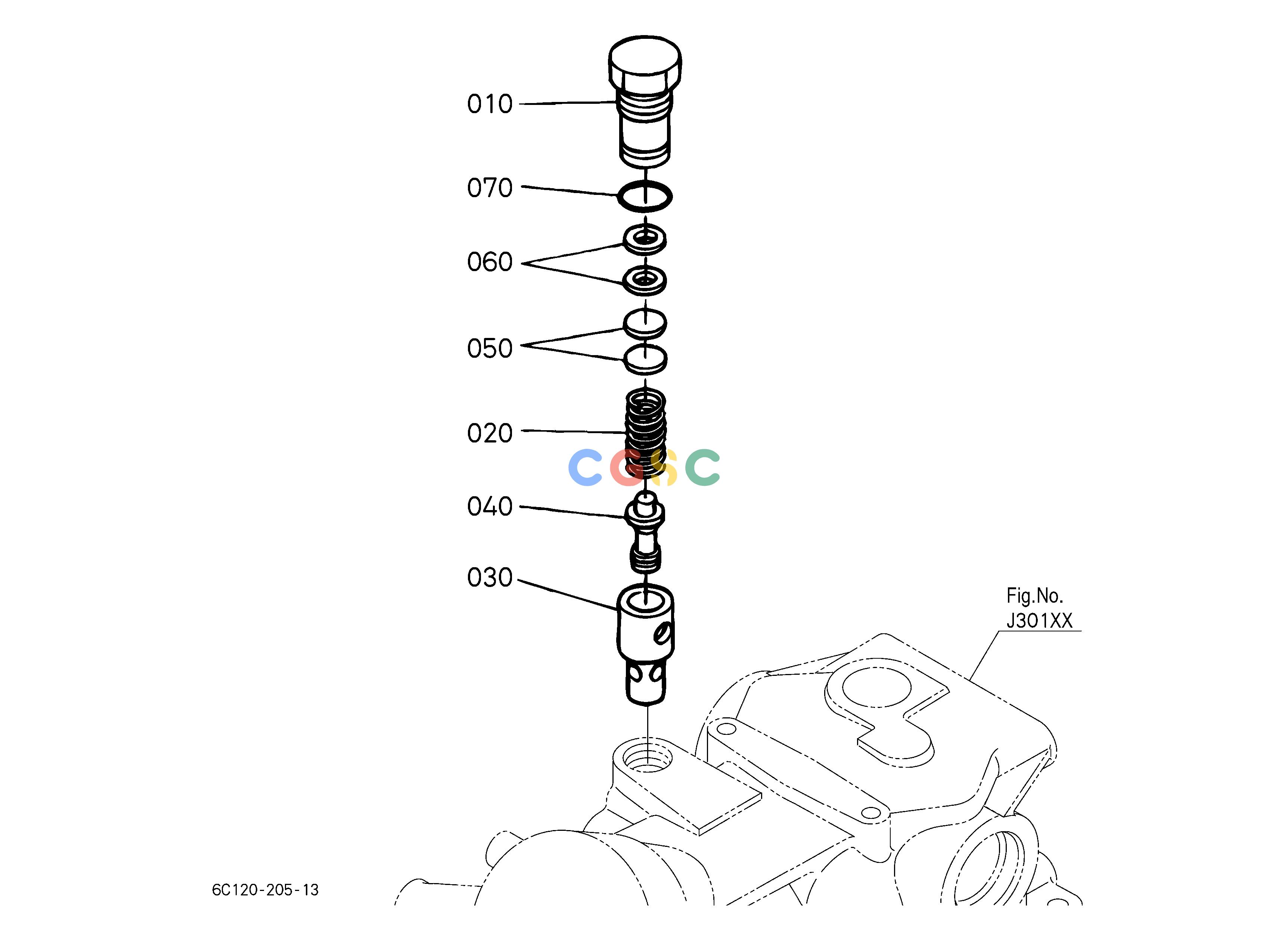 久保田零件查询J43000 RELIEF VALVE HYDRAULIC SYSTEMEPC Kubota online