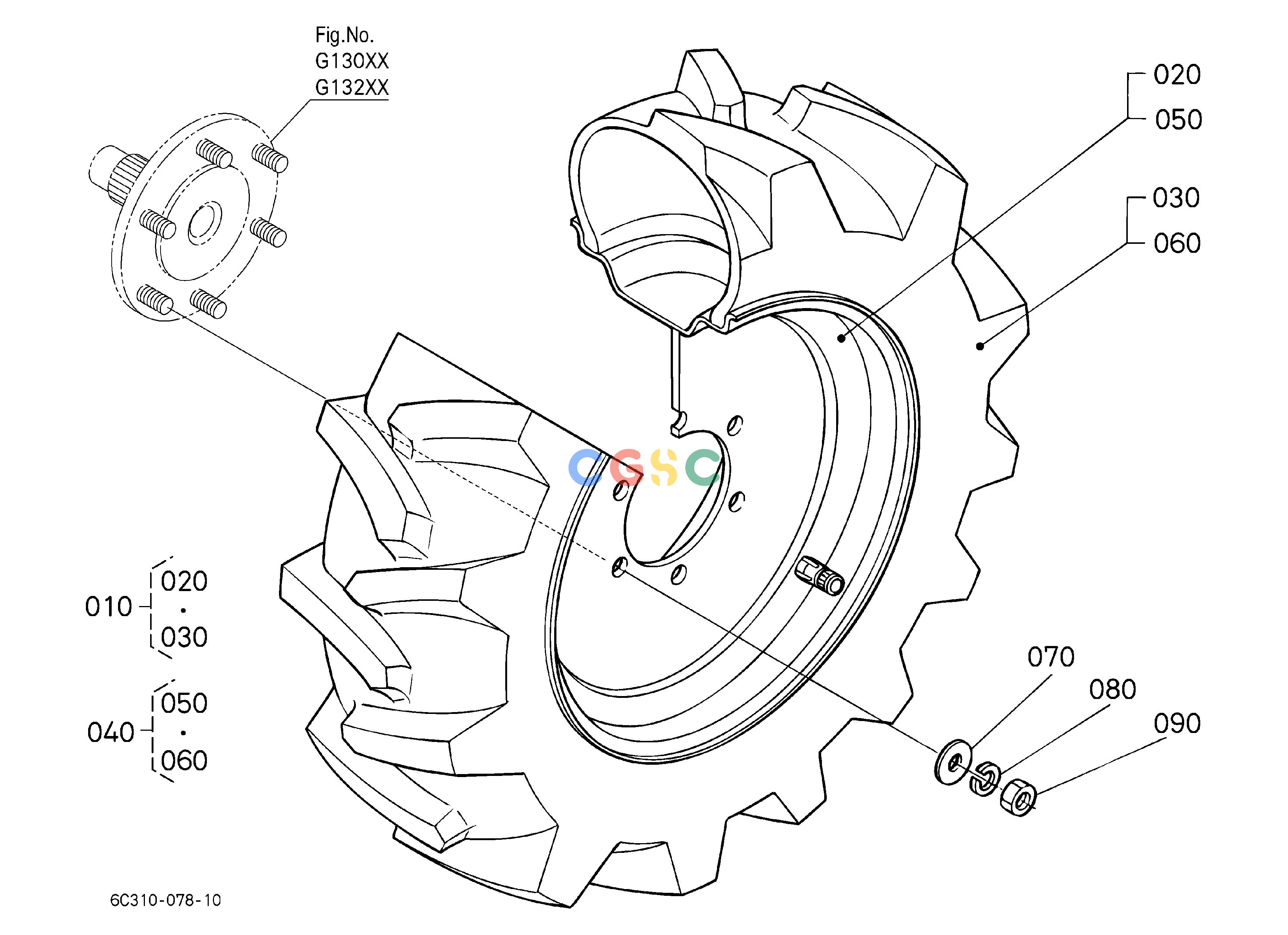 久保田零件查询R10102 FRONT WHEEL (6-12) [OPTION] FRONT TIREEPC Kubota online