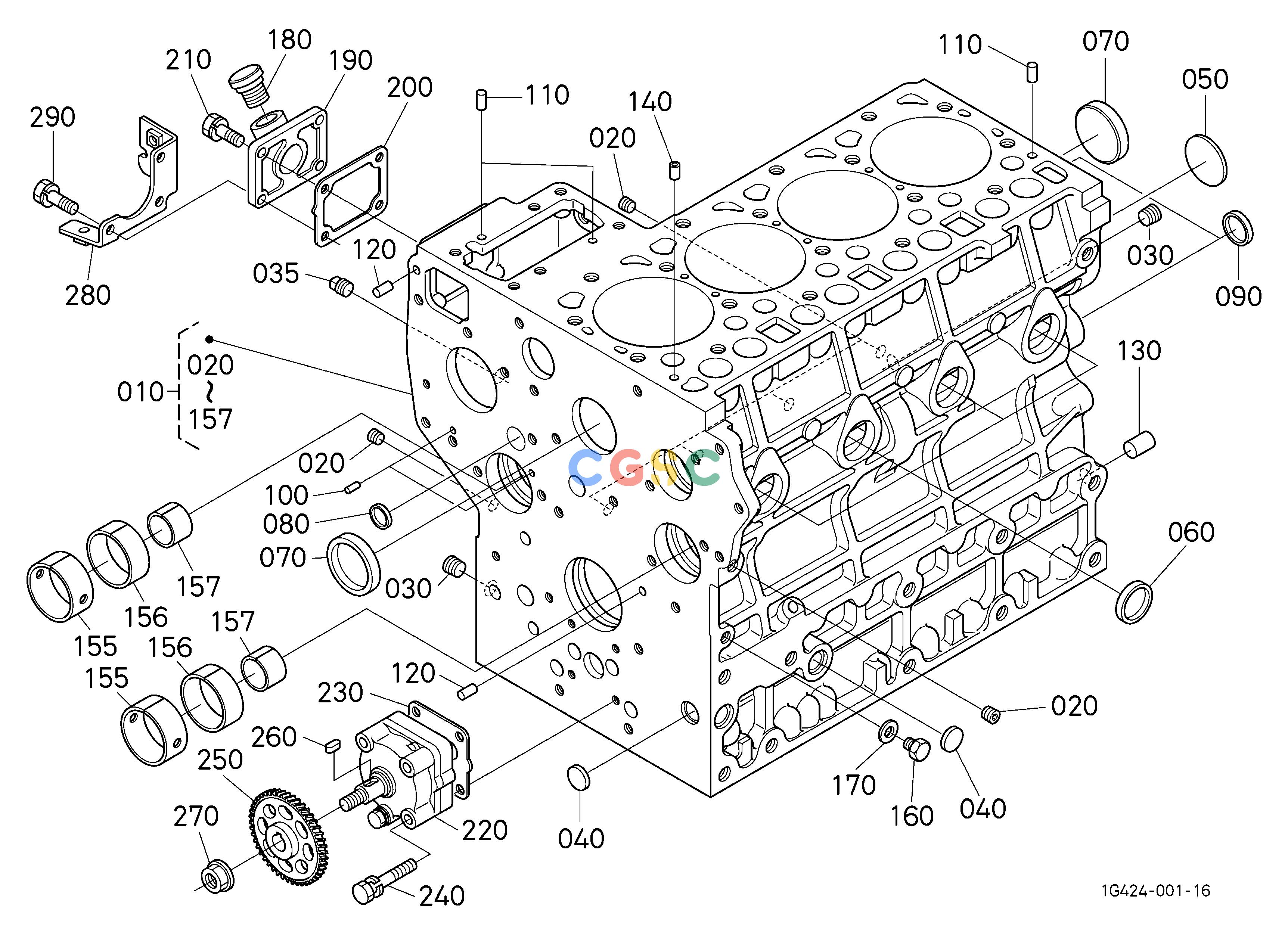 久保田零件查询000100 CRANKCASE ## NOTE:ORDER BY REF.No.010(1G424-0101-4),Fig.No.010600 REF.No.010(1G424-2640-0) and 050(1G424-2630-0) NEW PARTS. ENGINEEPC Kubota online