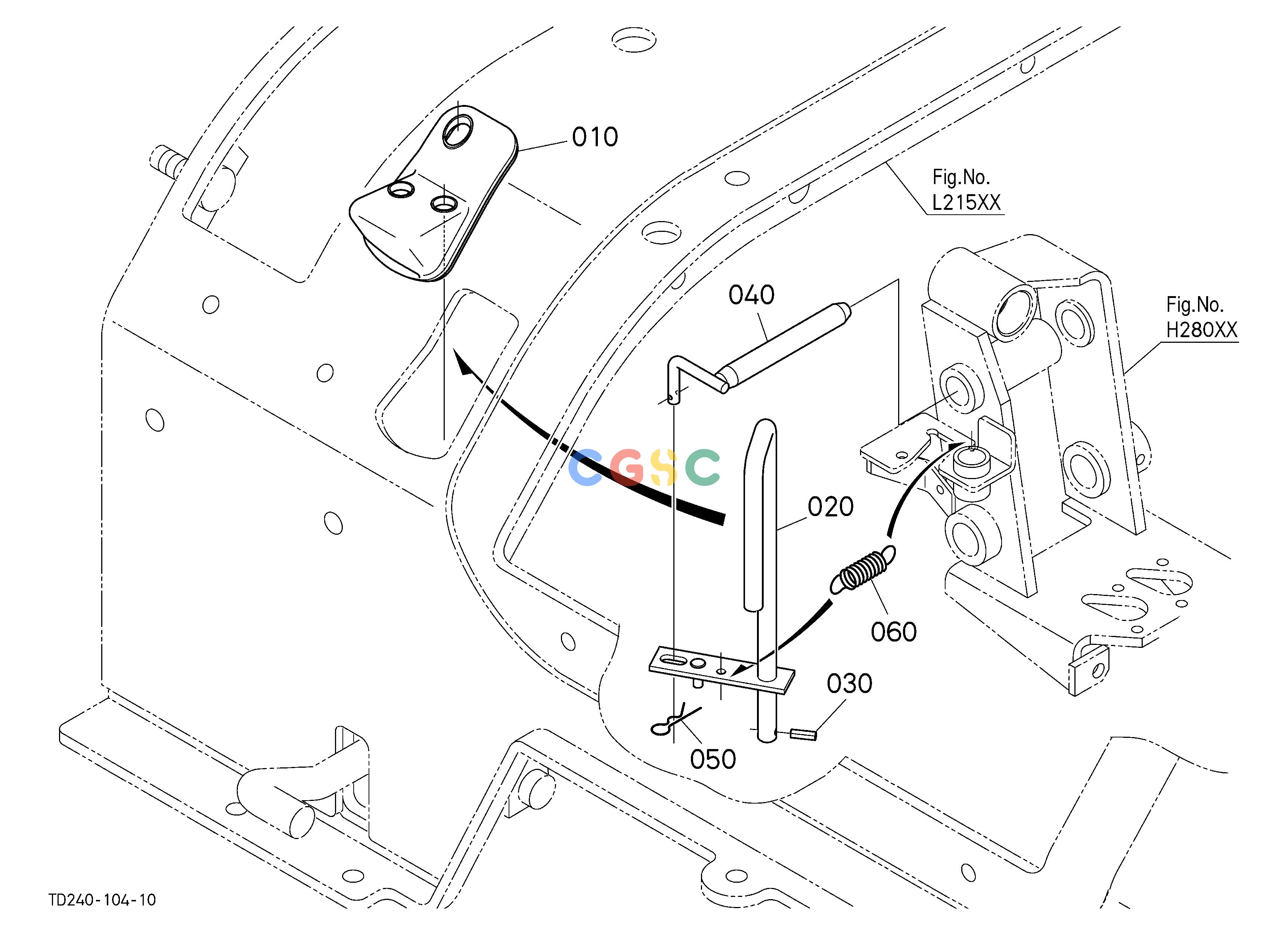久保田零件查询H28401 LOADER LOCK LEVER HYDRAULIC SYSTEMEPC Kubota online