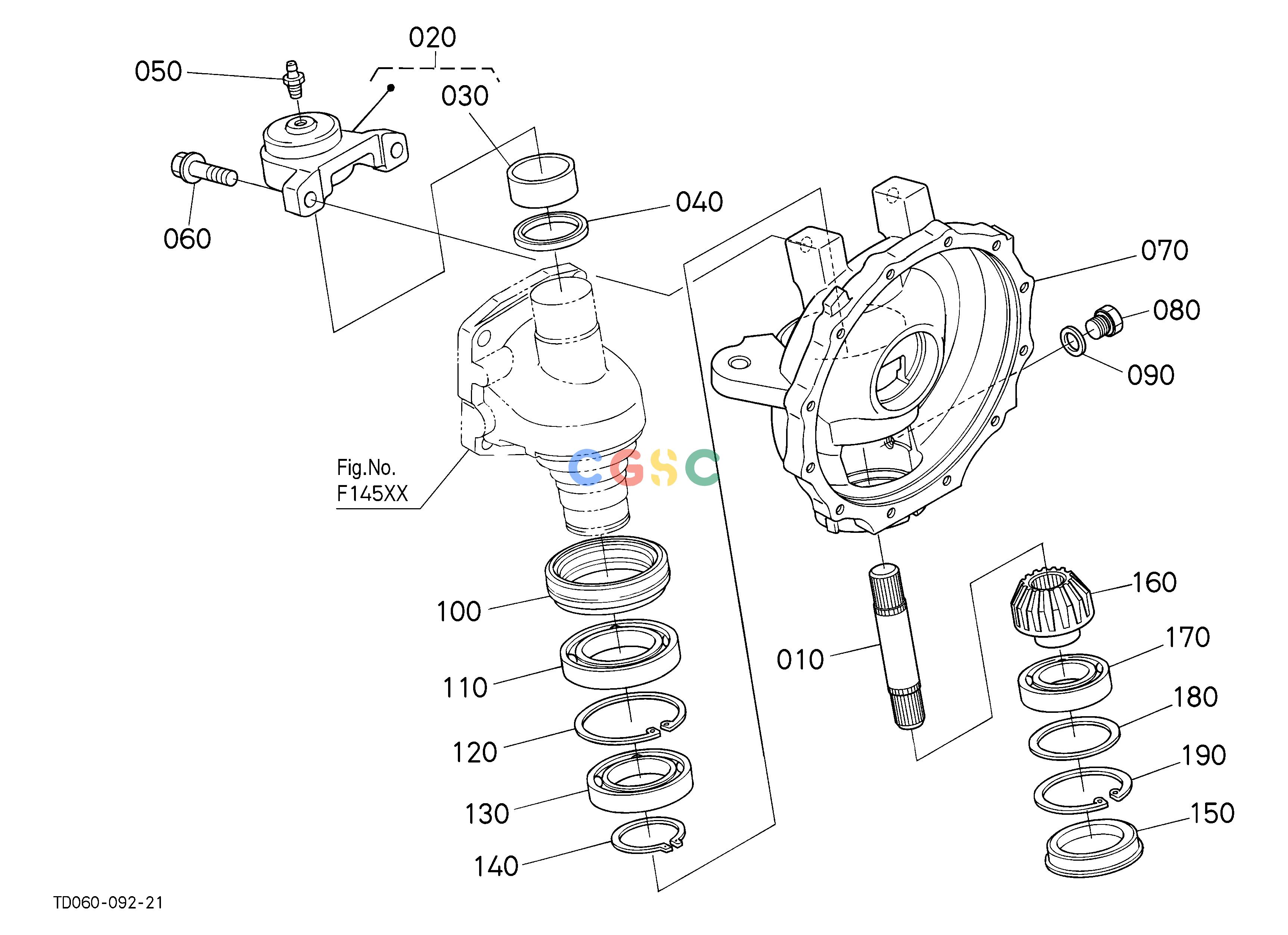 久保田零件查询F14102 FRONT AXLE CASE LH FRONT AXLE/CHASSISEPC Kubota online
