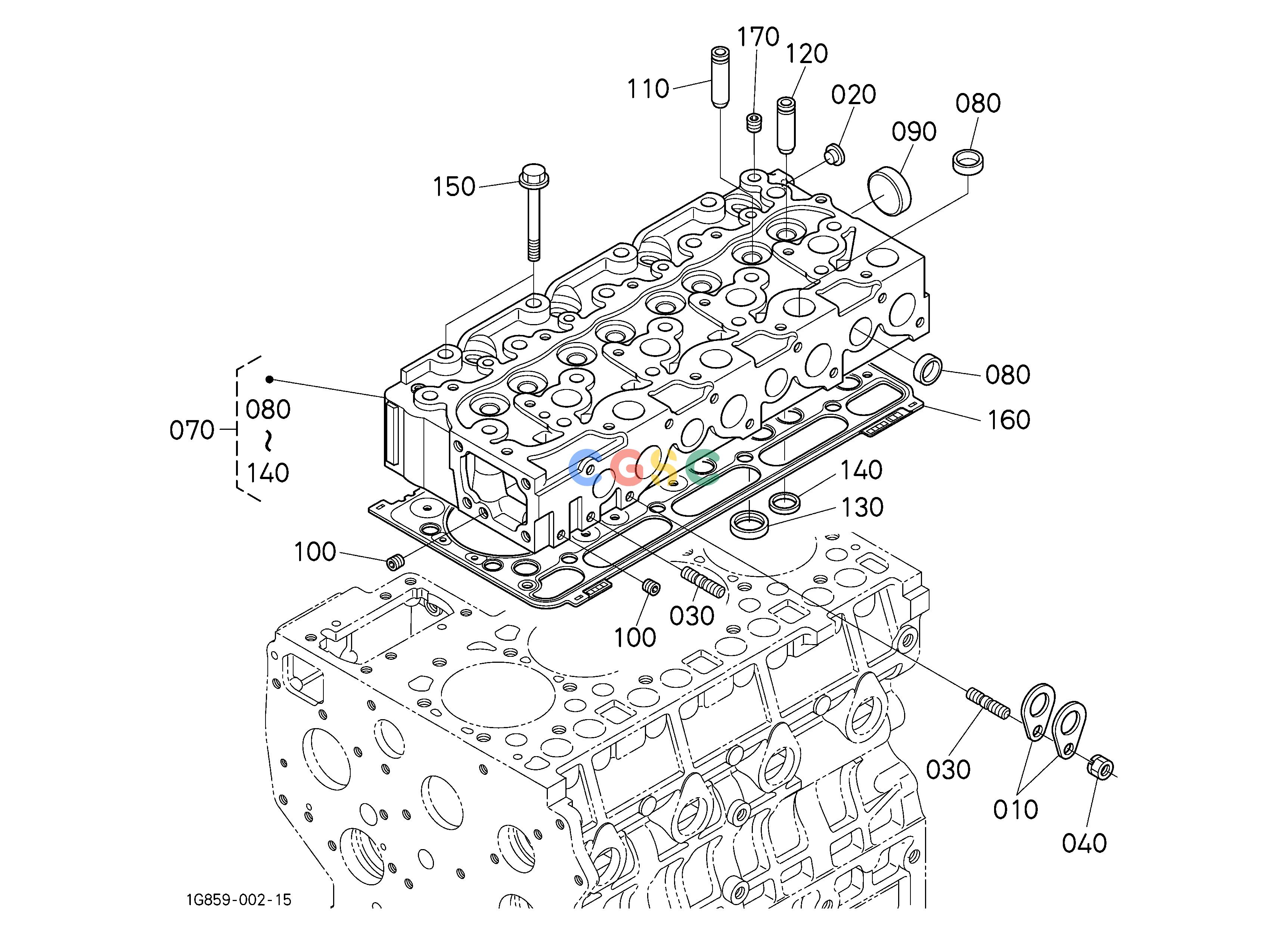 久保田零件查询000303 CYLINDER HEAD ENGINEEPC Kubota online
