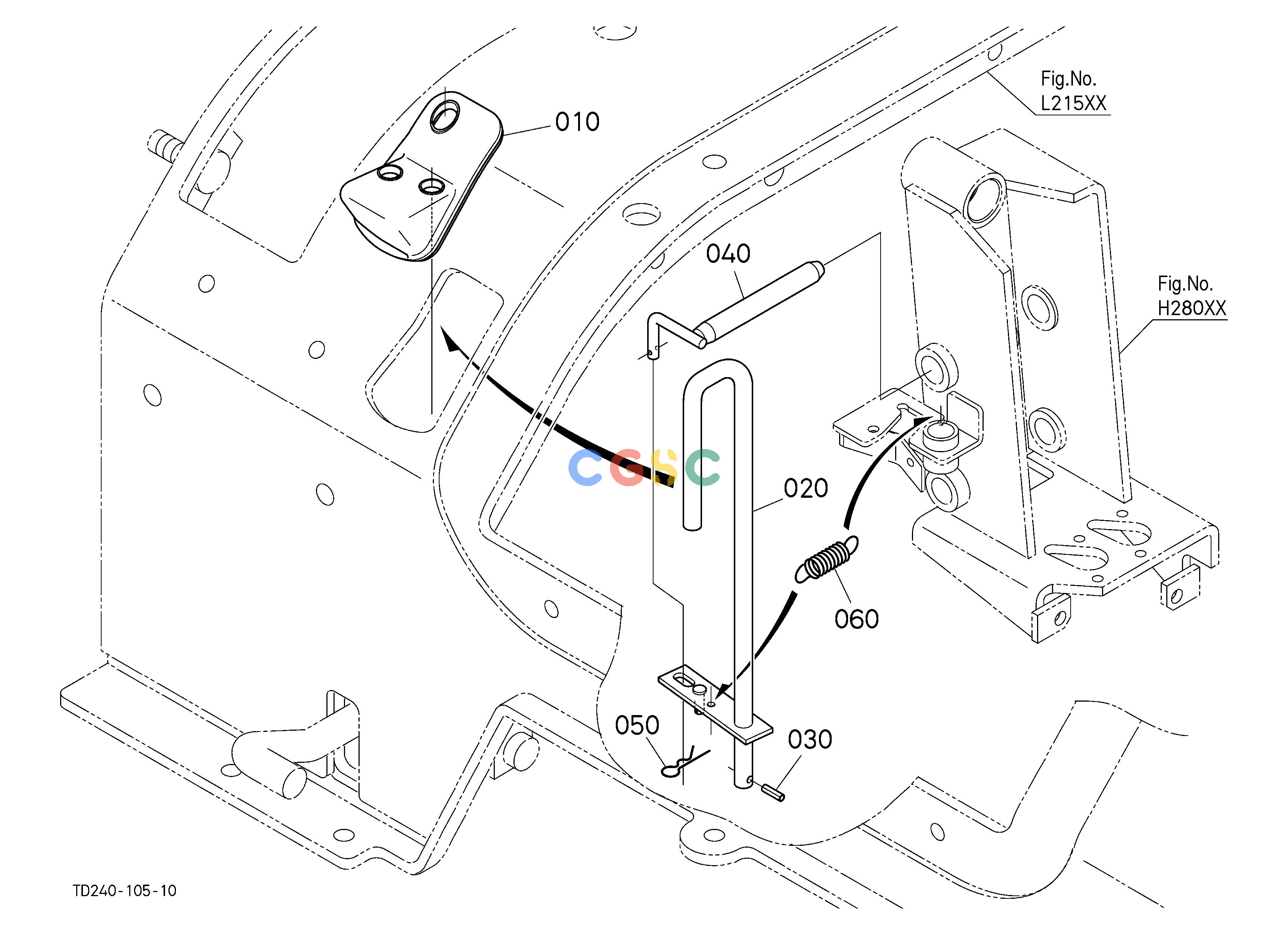 久保田零件查询H28402 LOADER LOCK LEVER HYDRAULIC SYSTEMEPC Kubota online