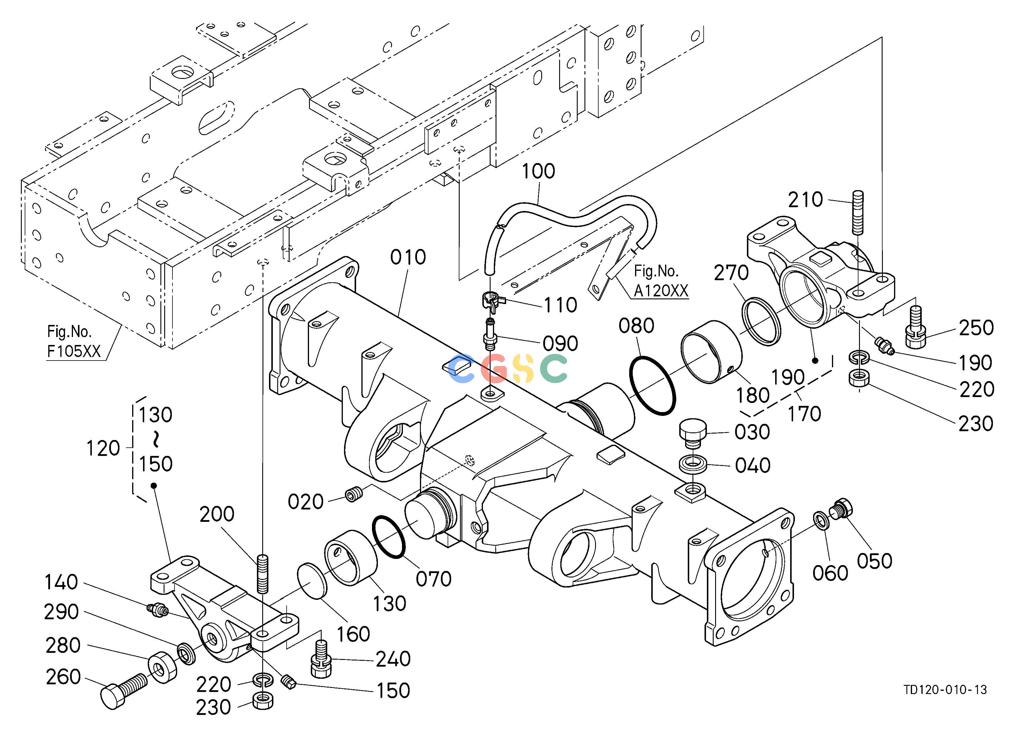久保田零件查询F12500 FRONT AXLE CASE FRONT AXLE/CHASSISEPC Kubota online