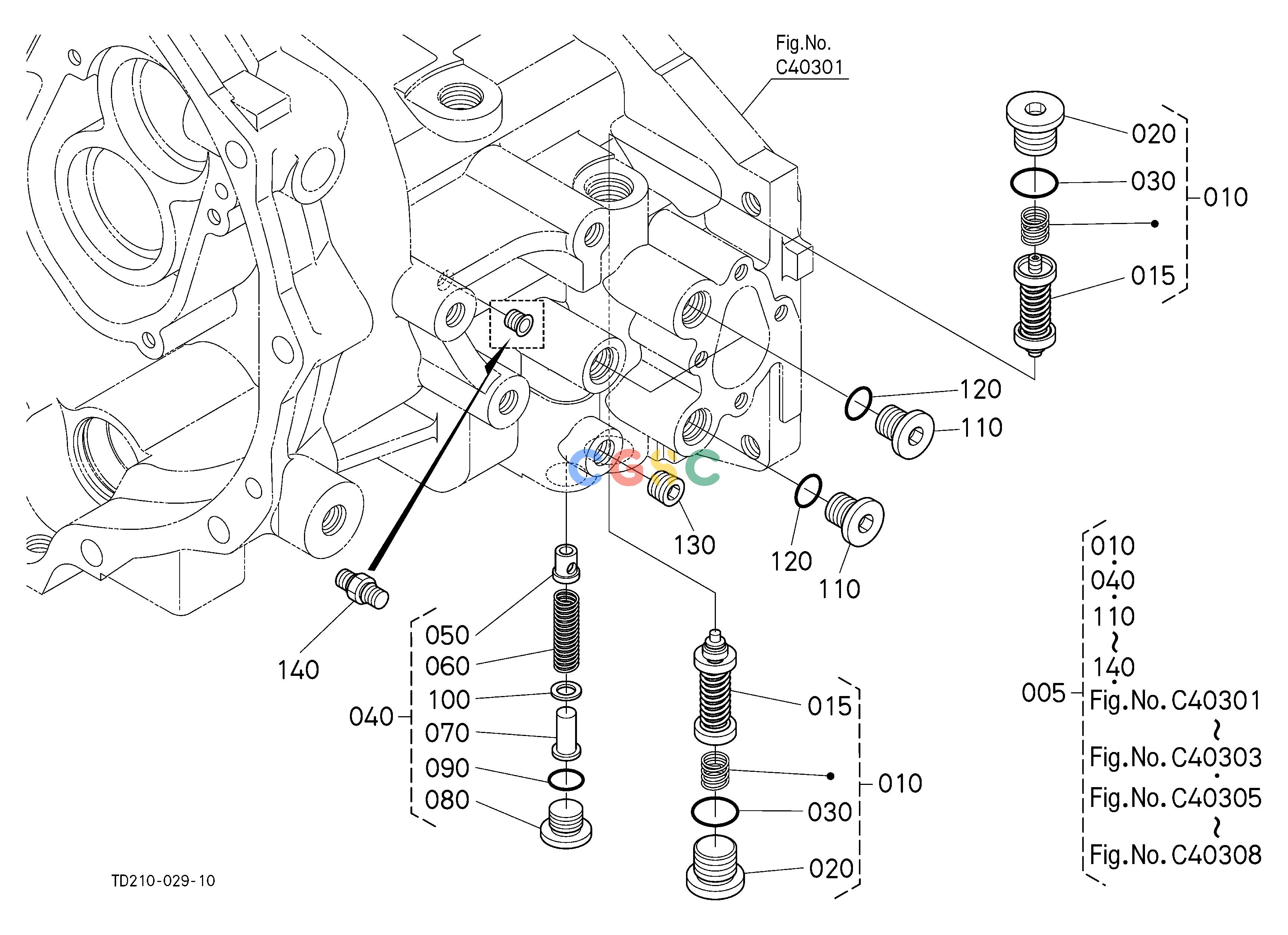 久保田零件查询C40304 HST(RELIEF VALVE) [COMPONENT PARTS] CLUTCH/TRANSMISSIONEPC Kubota online